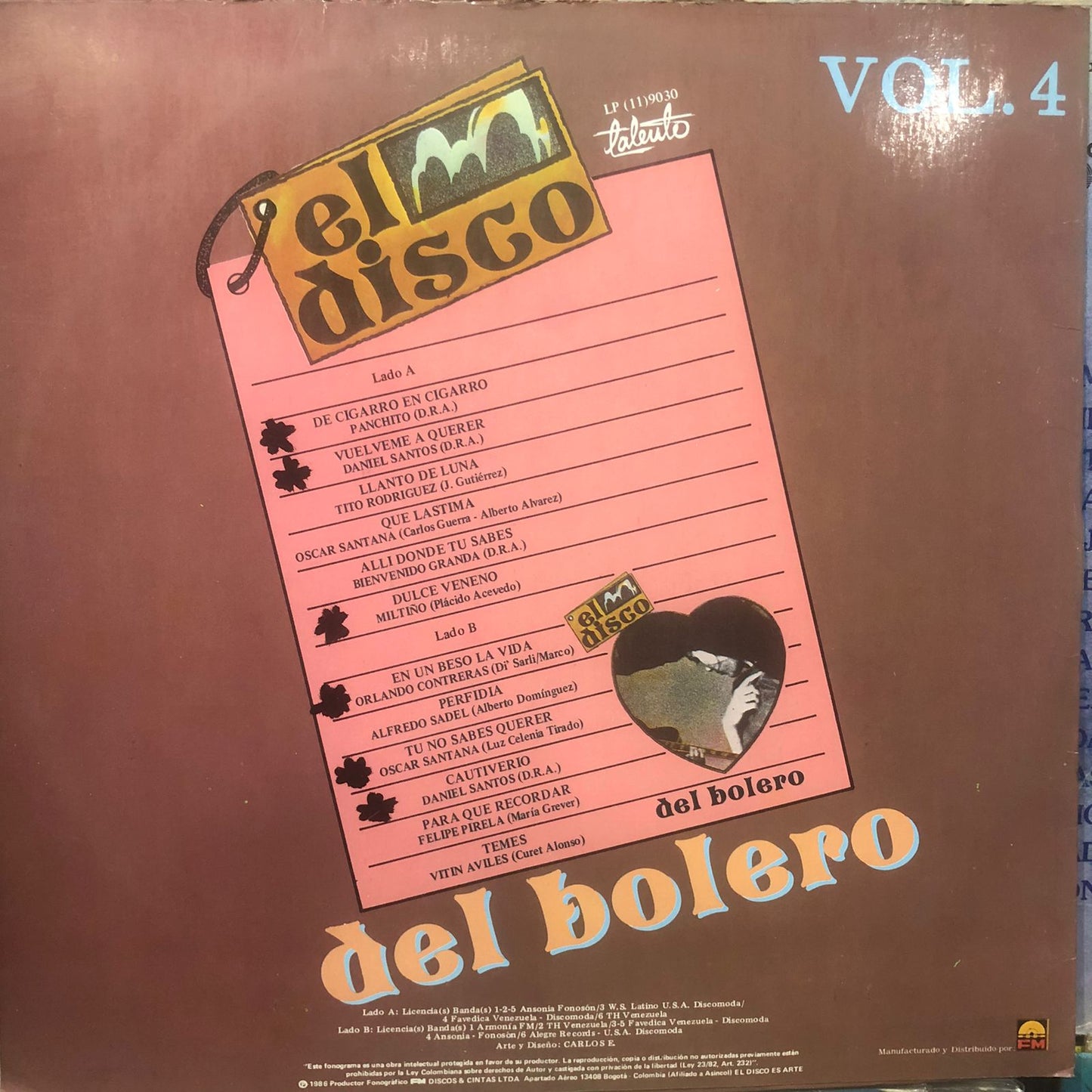 EL DISCO DEL BOLERO VOL.4 LP