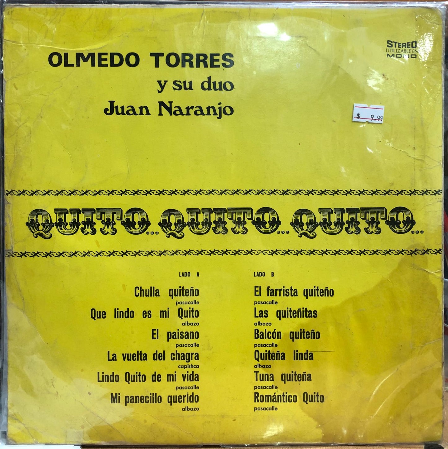 OLMEDO TORRES Y JUAN NARANJO - QUITO... QUITO... QUITO LP