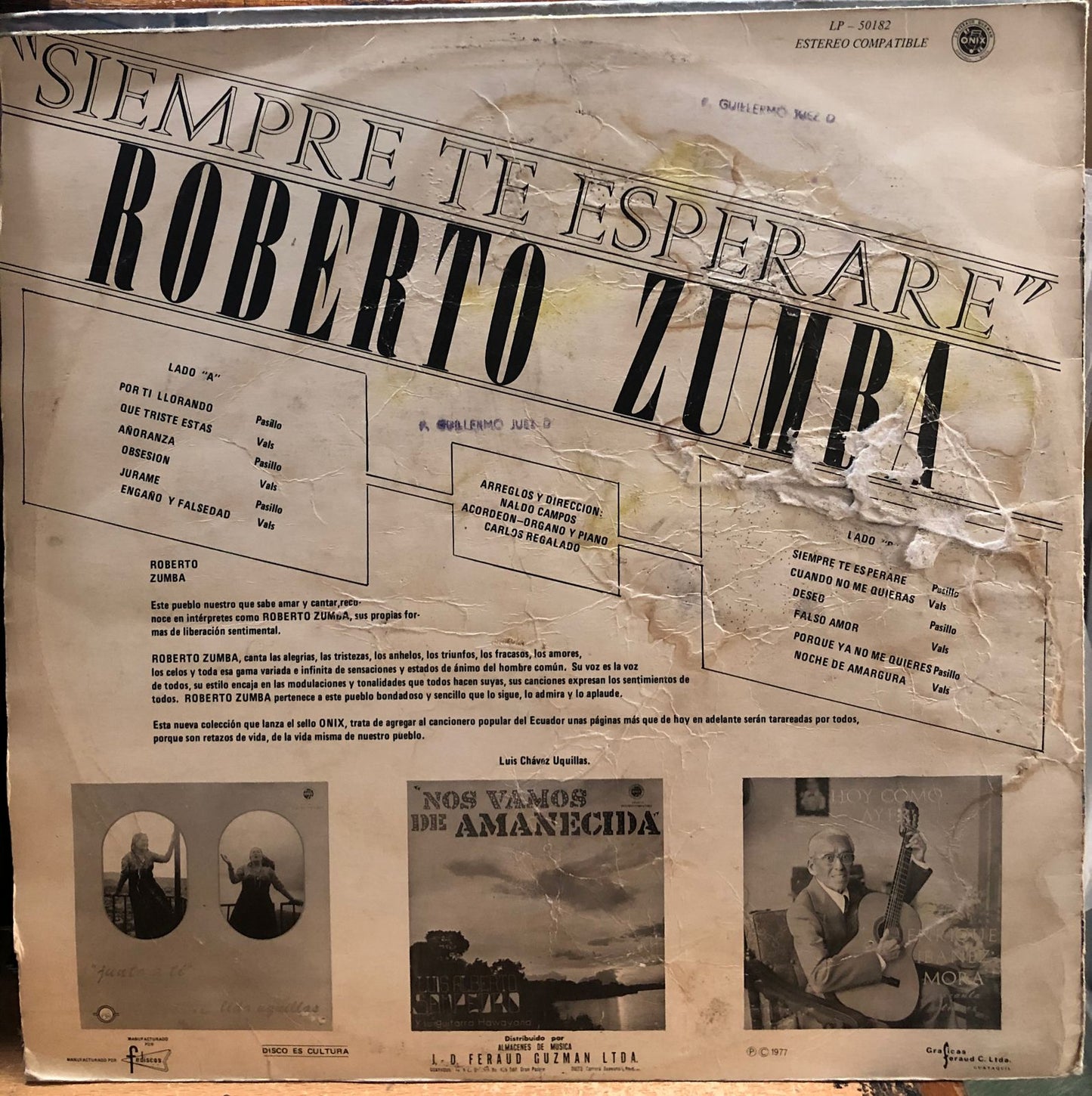ROBERTO ZUMBA - SIEMPRE TE ESPERARE LP