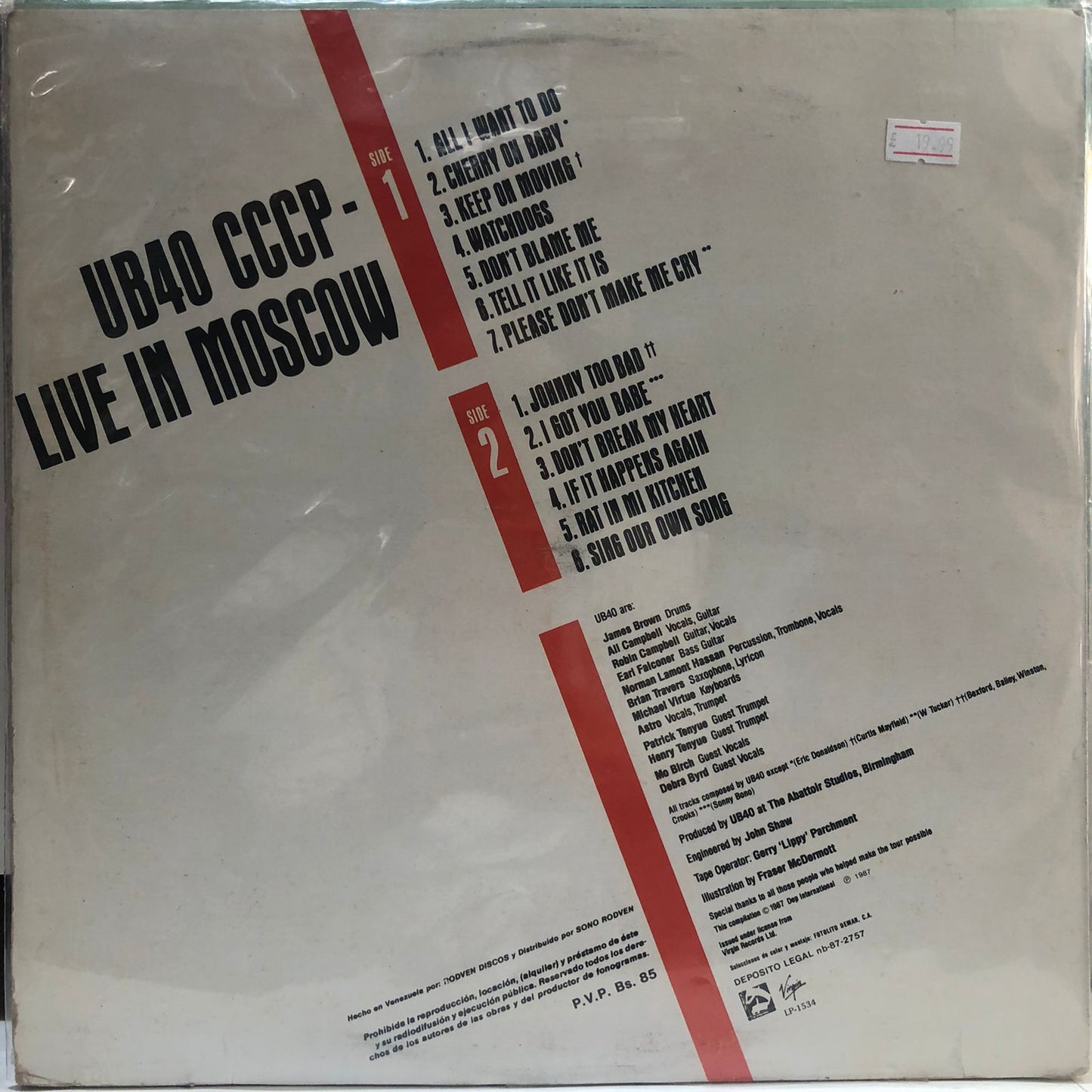 UB40 CCCP - LIVE IN MOSCOW LP