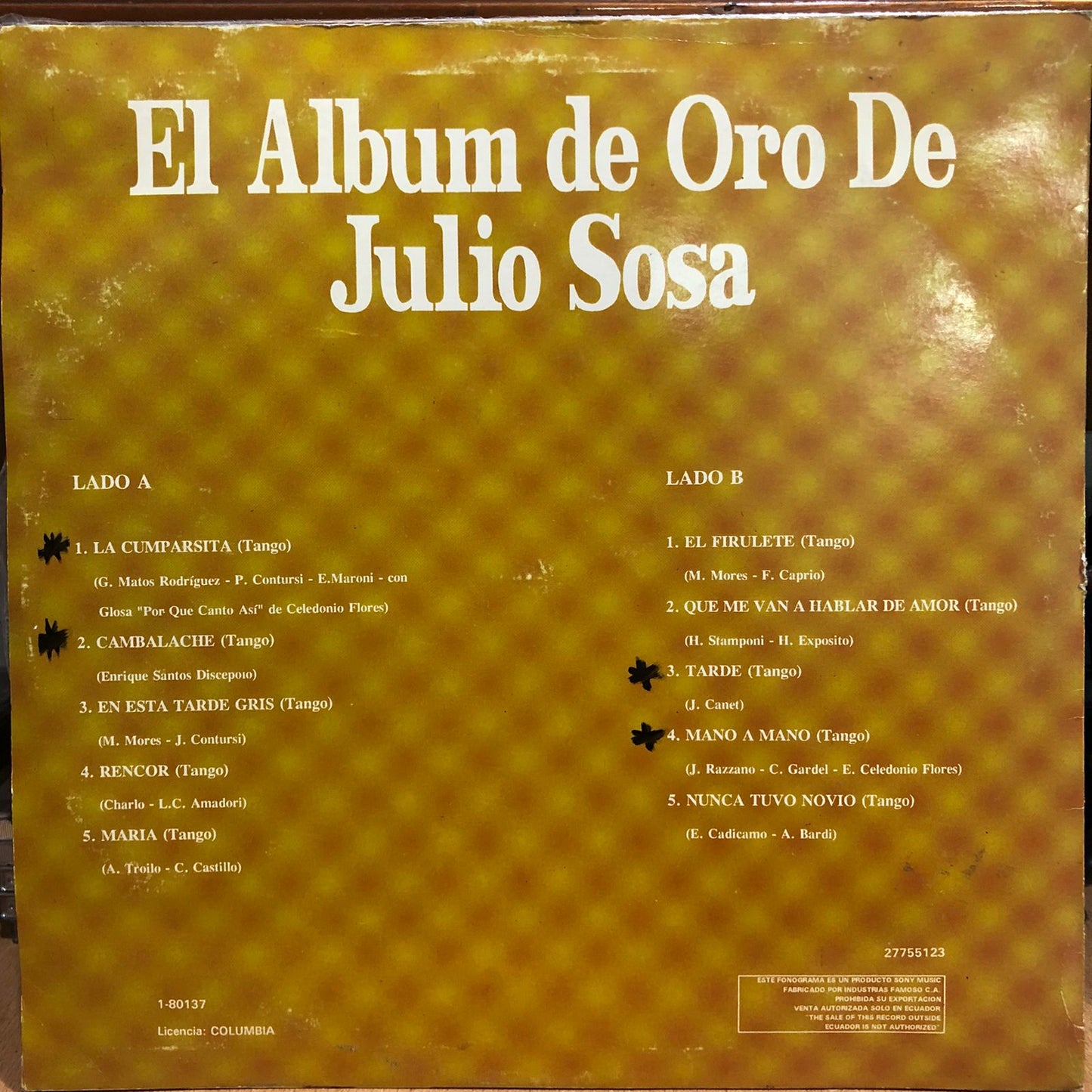 JULIO SOSA - EL ALBUM DE ORO LP