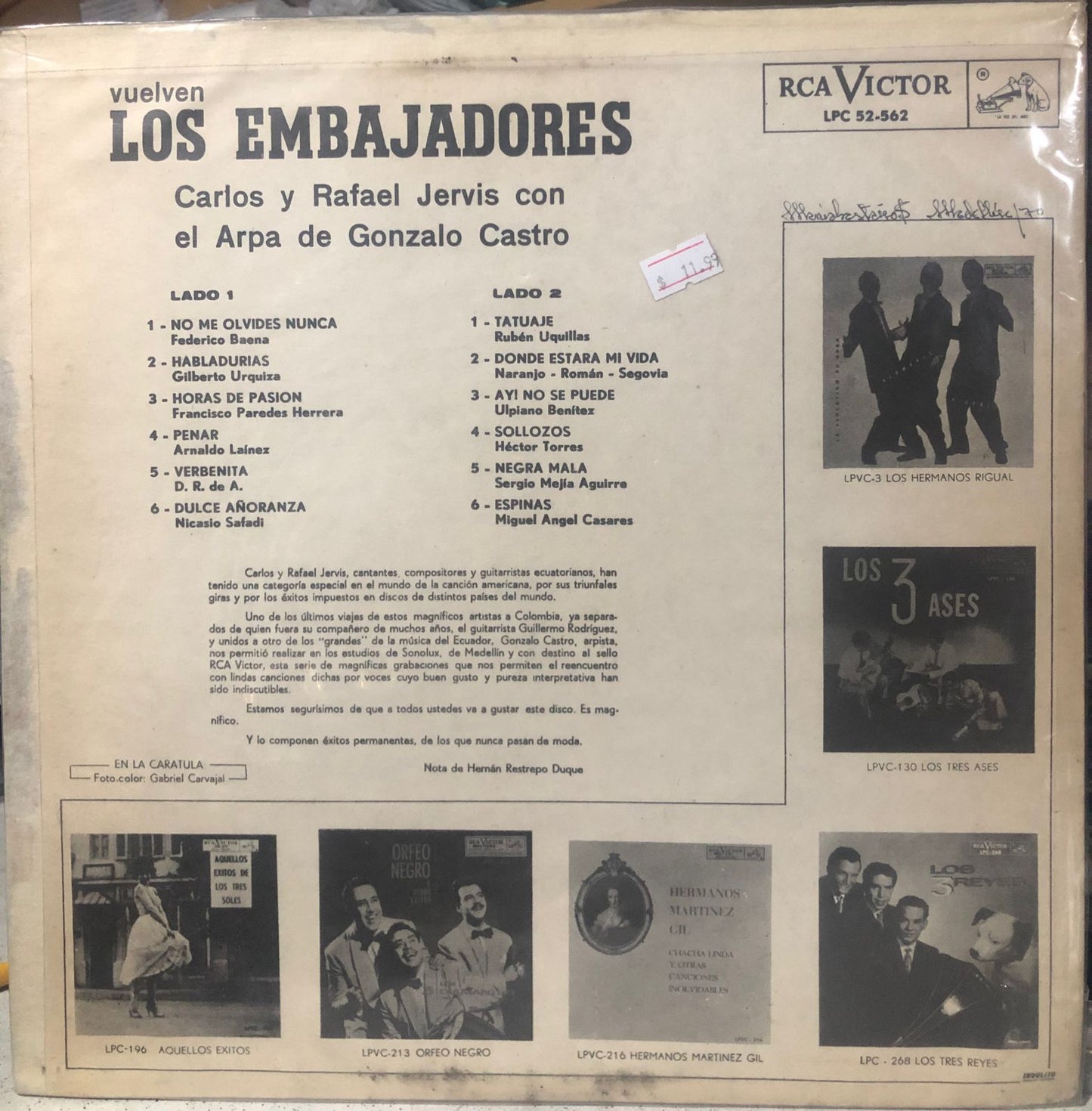 LOS EMBAJADORES - VUELVEN LP