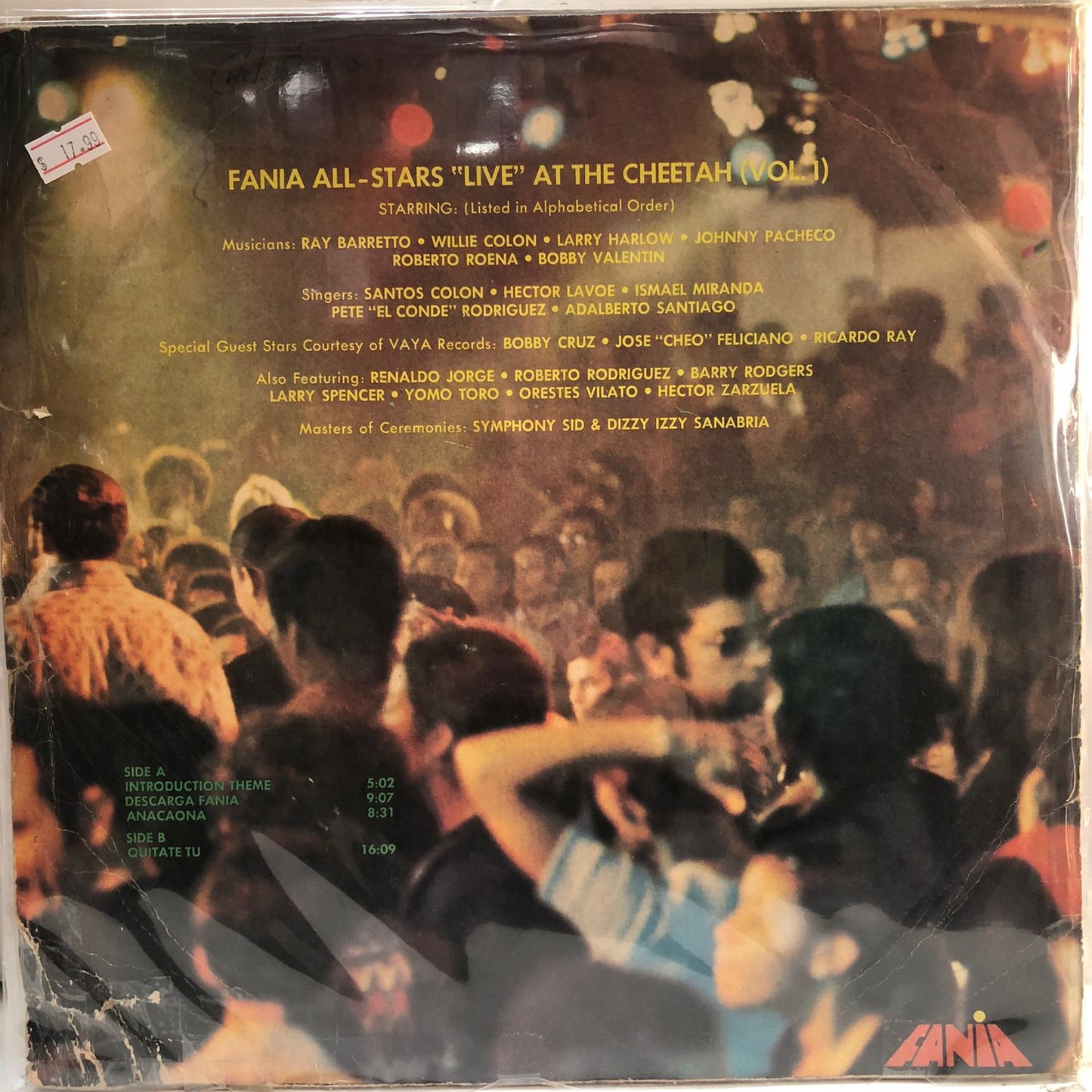 FANIA ALL STARS - LIVE AT THE CHEETAH VOL.1  LP
