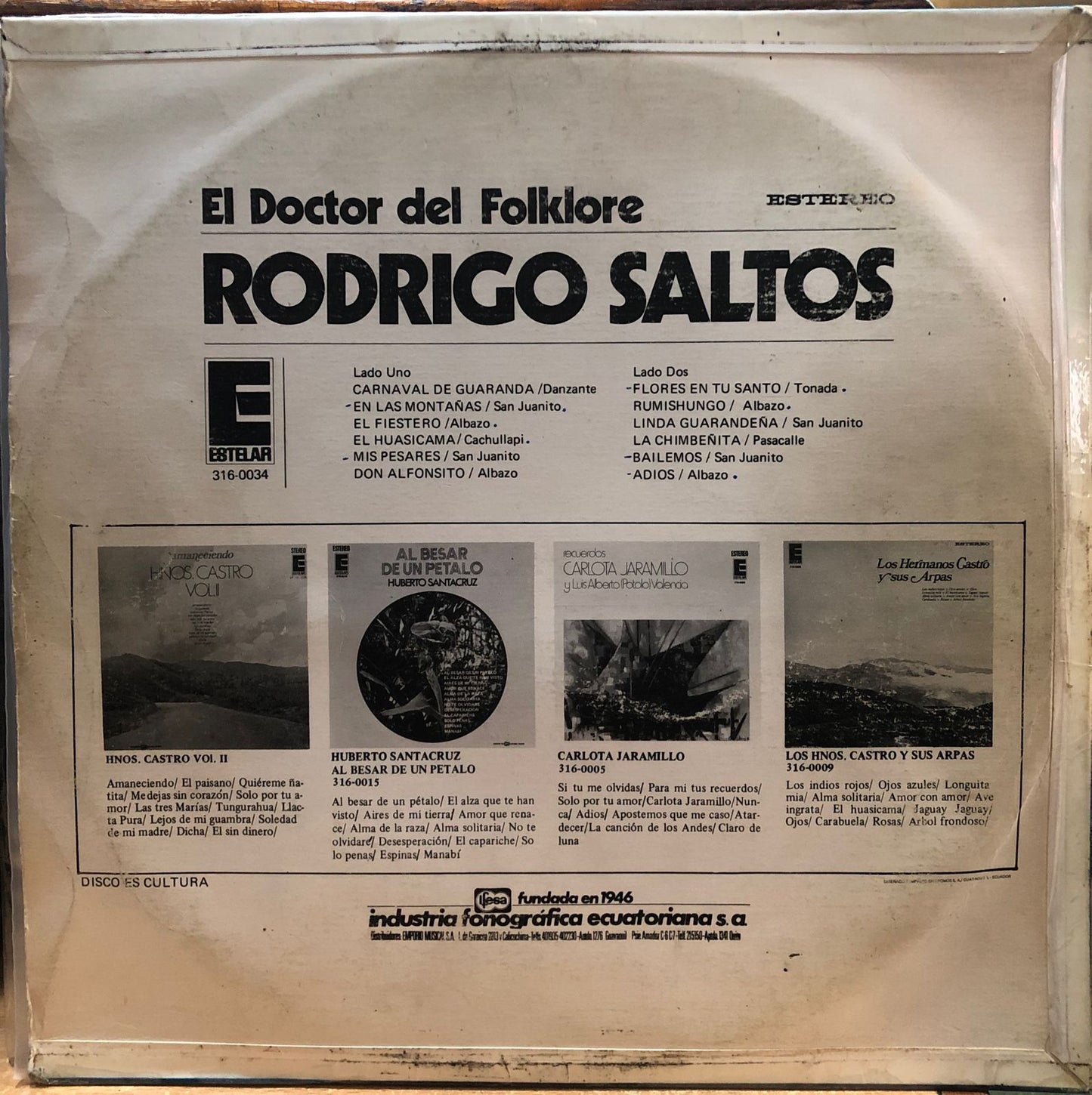 RODRIGO SALTOS - EL DOCTOR DEL FOLKLORE LP (DE EPOCA)