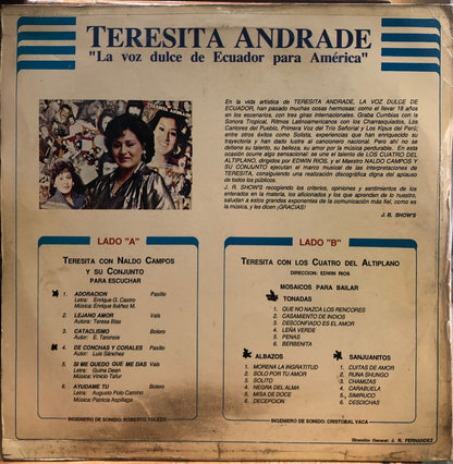 TERESITA ANDRADE - LA VOZ DULCE DE ECUADOR PARA AMERICA LP