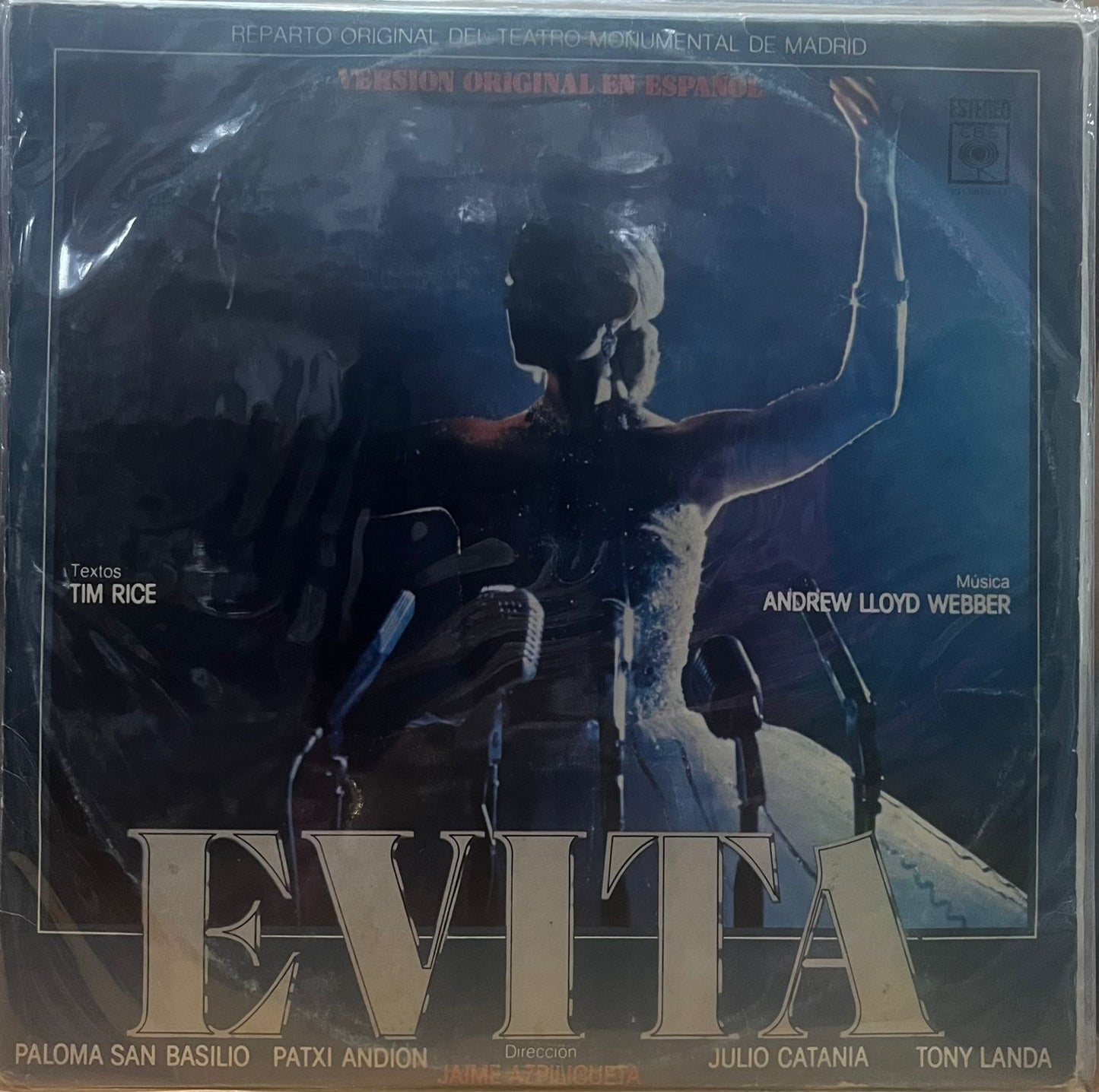 EVITA - REPARTO ORIGINAL DEL TEATRO MONUMENTAL DEL MADRID LP (DE EPOCA)
