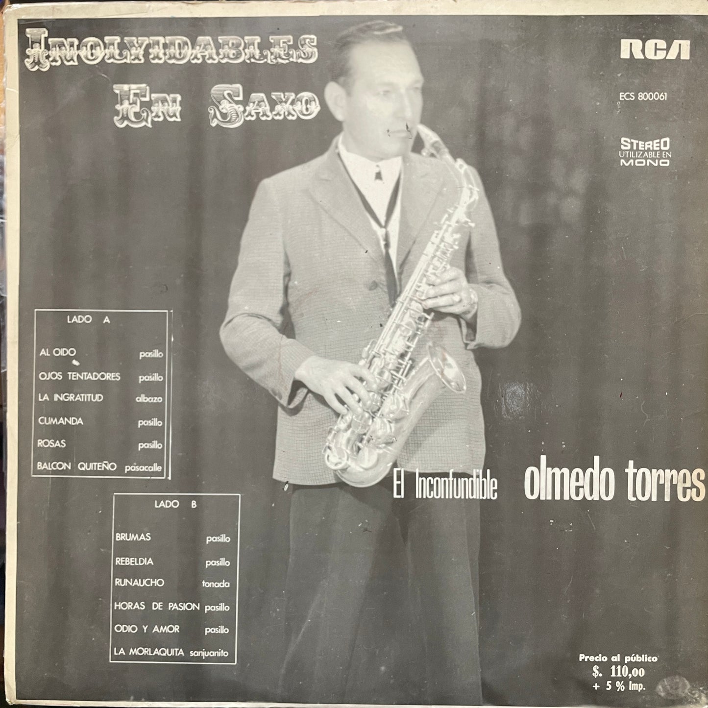 OLMEDO TORRES - INOLVIDABLES EN SAXO LP