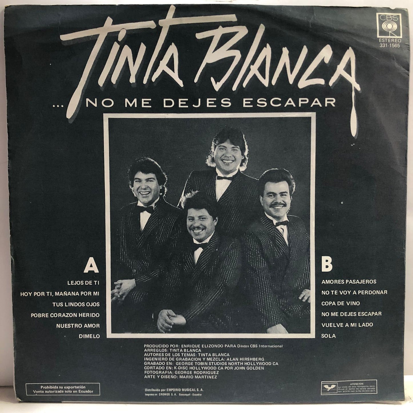 TINTA BLANCA - ... NO ME DEJES ESCAPAR LP