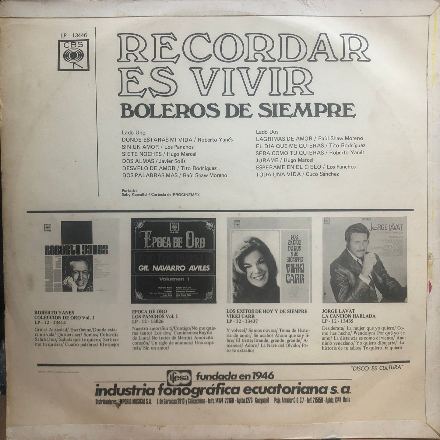 RECORDAR ES VIVIR - BOLEROS DE SIEMPRE LP