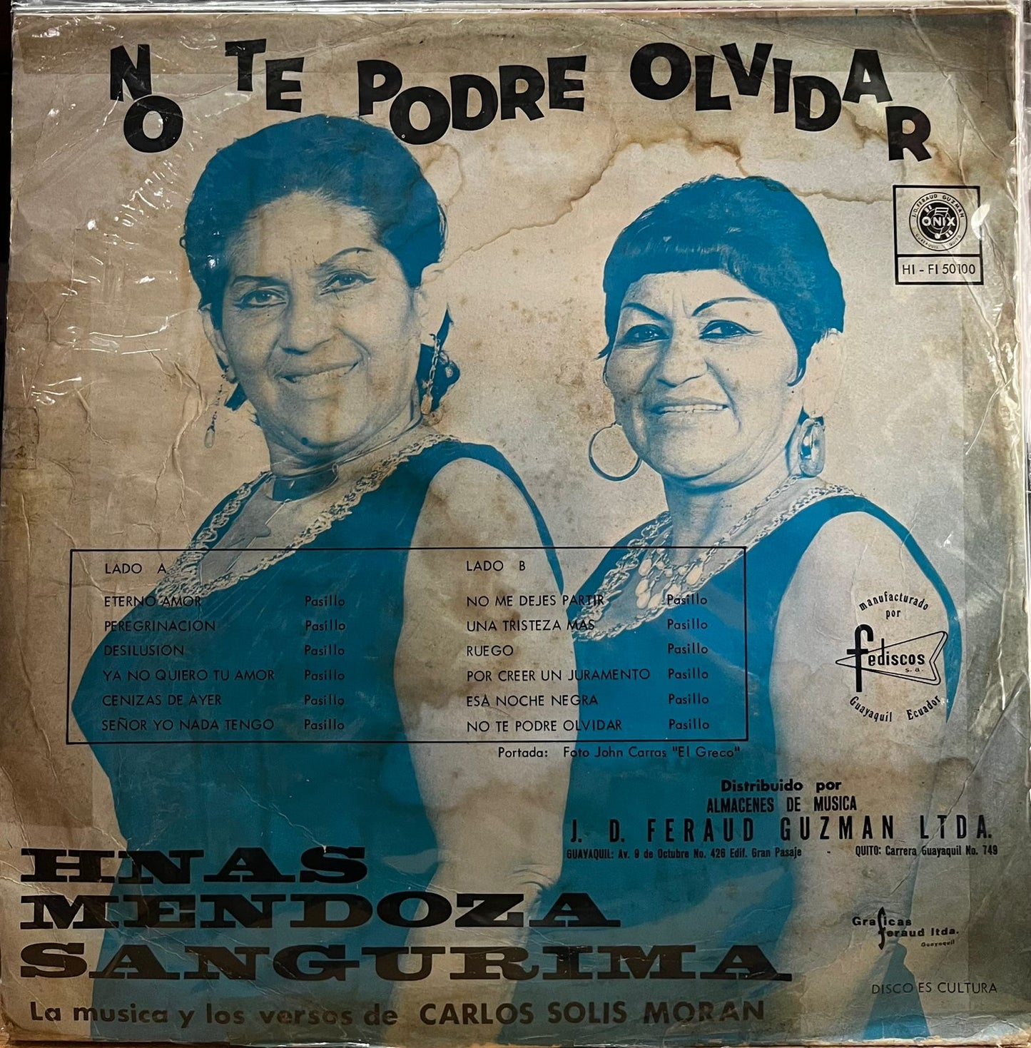 HNAS MENDOZA SANGURIMA - NO TE PODRE OLVIDAR LP