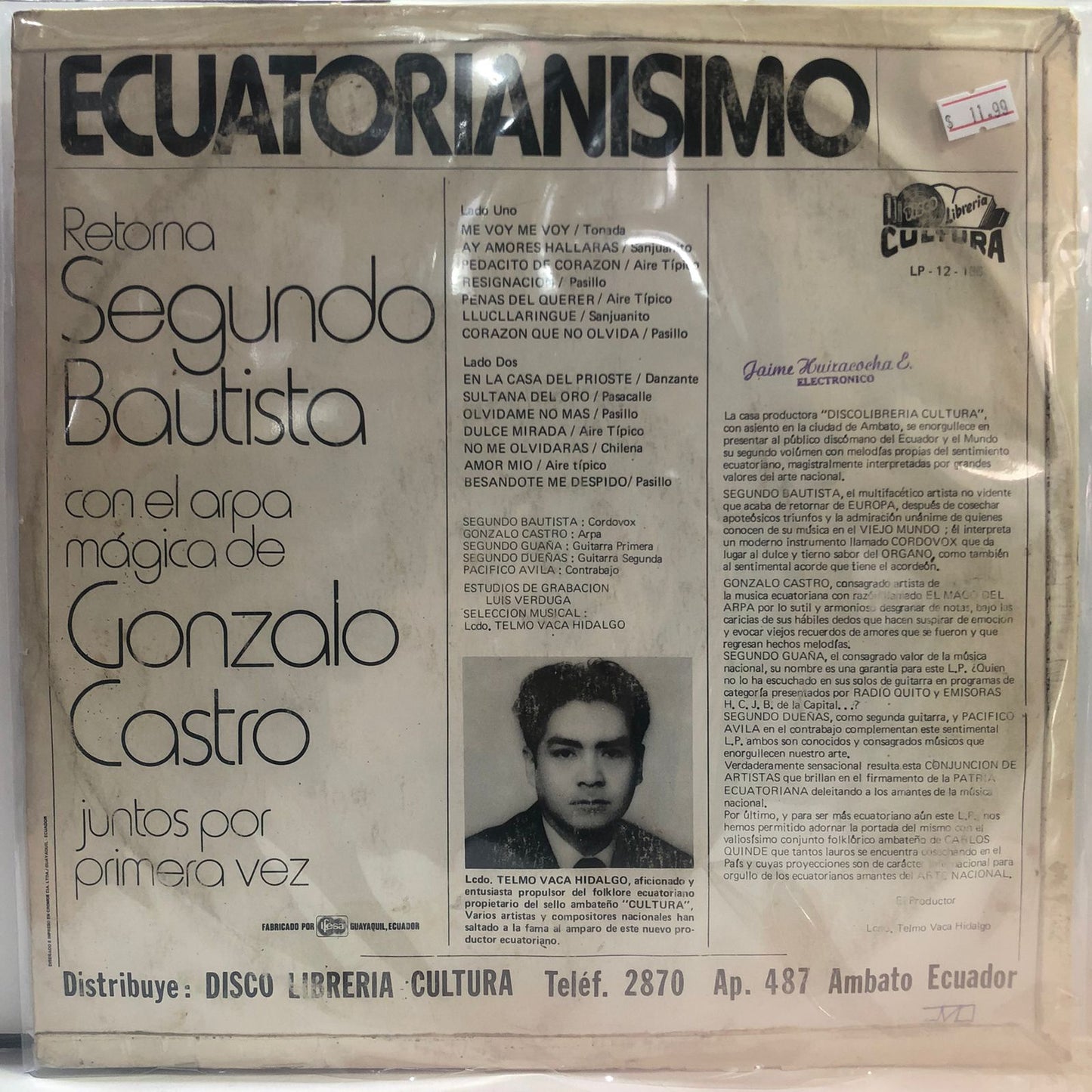 SEGUNDO BAUTISTA Y GONZALO CASTRO - ECUATORIANISIMO LP