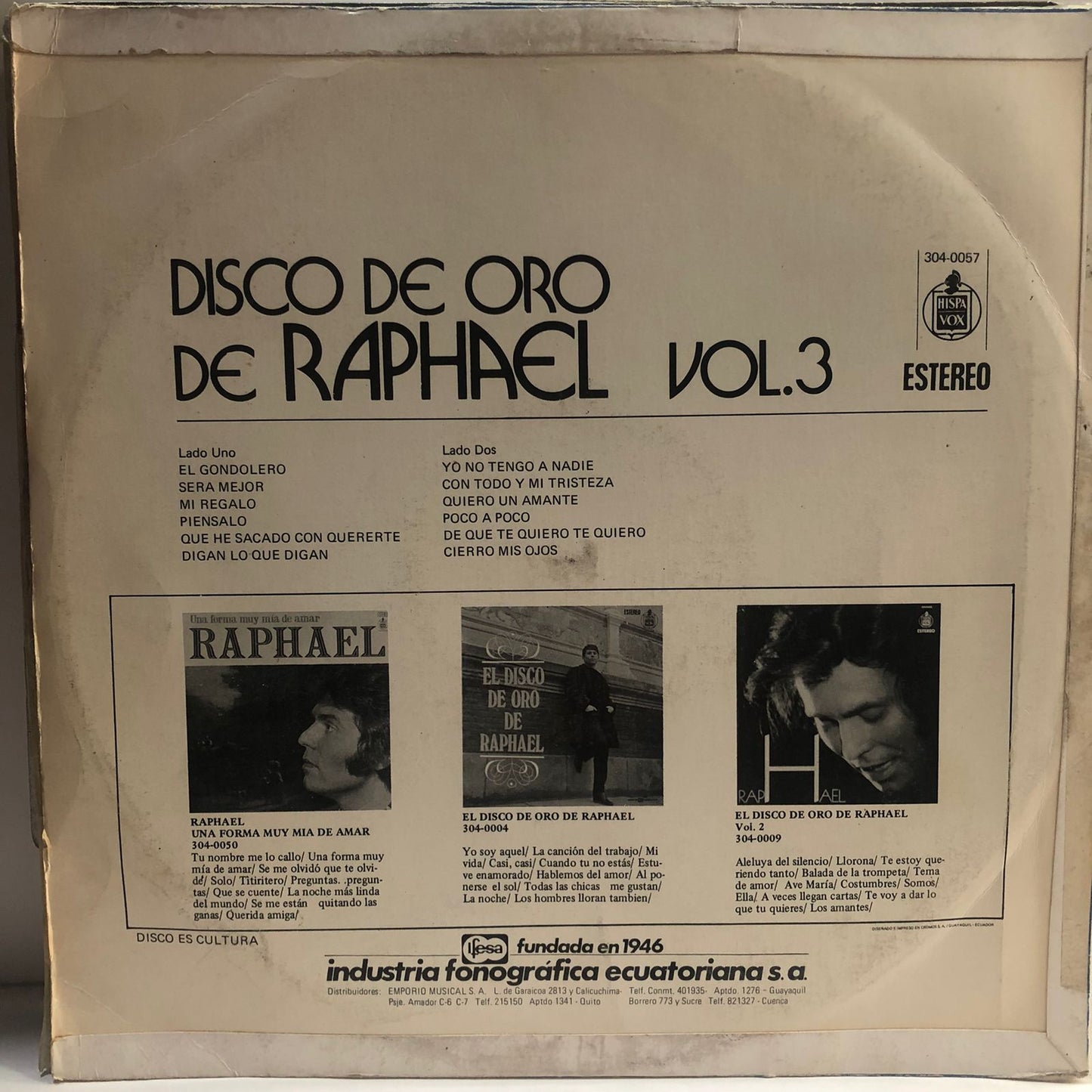 RAPHAEL - DISCO DE ORO VOL.3 LP