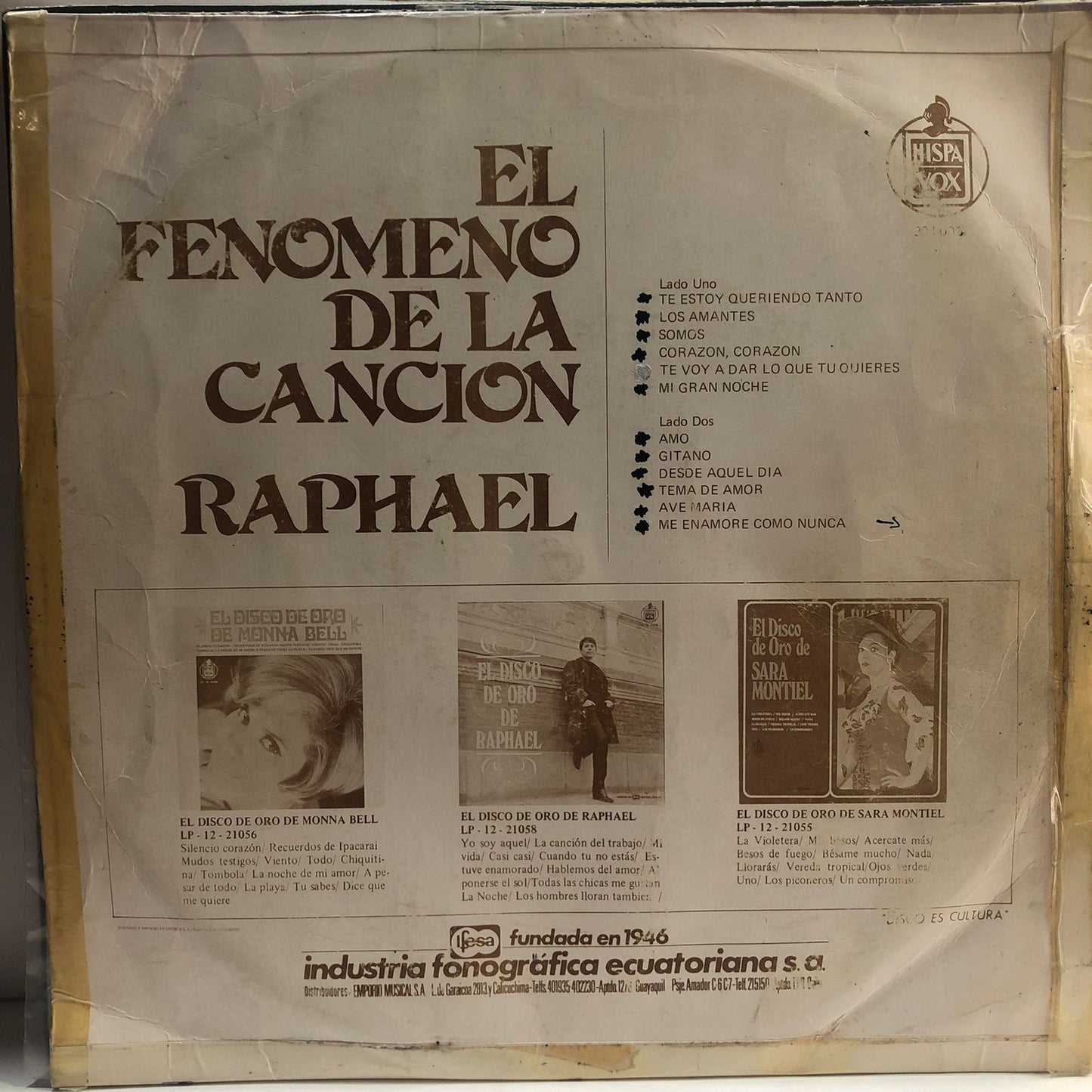 RAPHAEL - EL FENOMENO DE LA CANCION LP