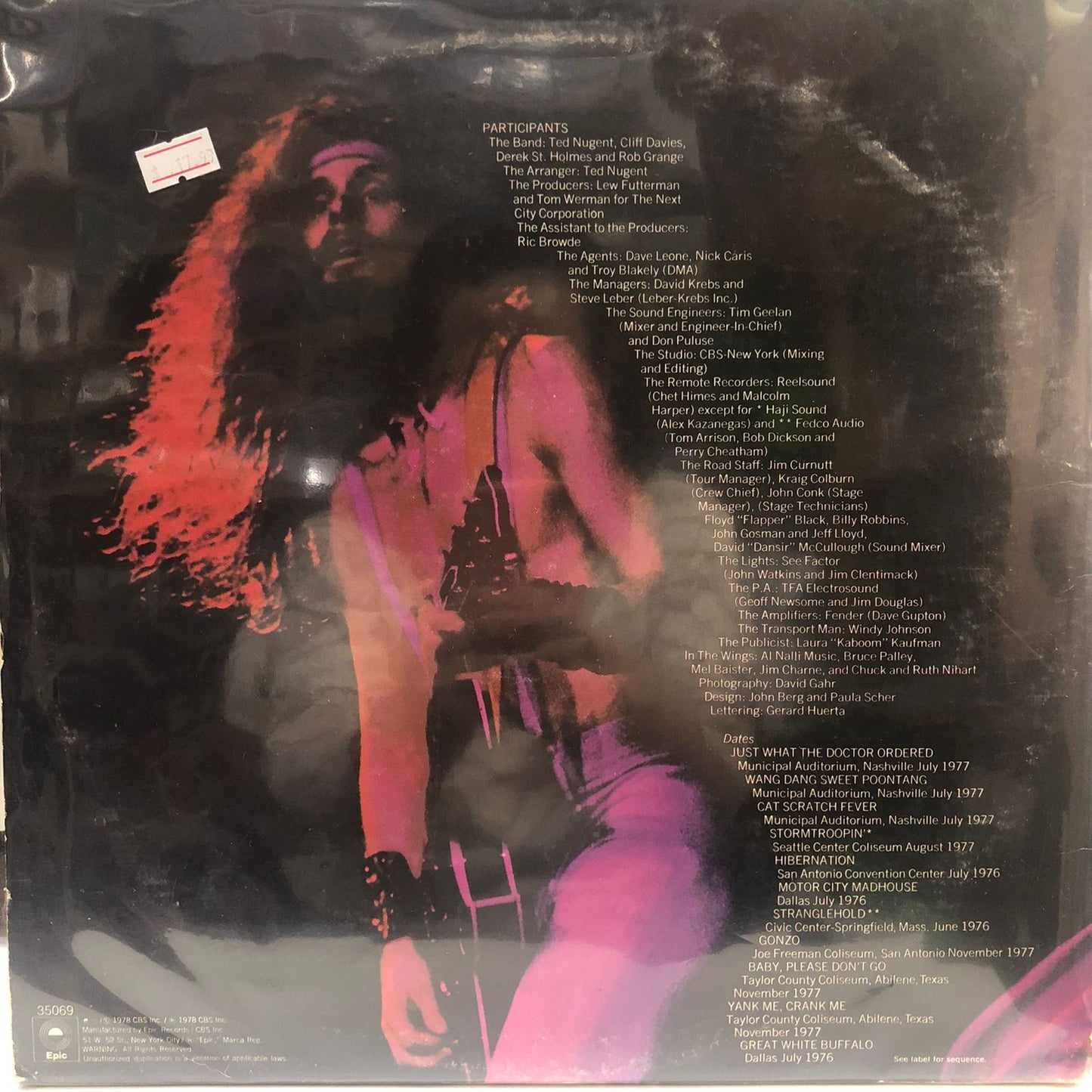 TED NUGENT - DOUBLE LIVE 2 LPS