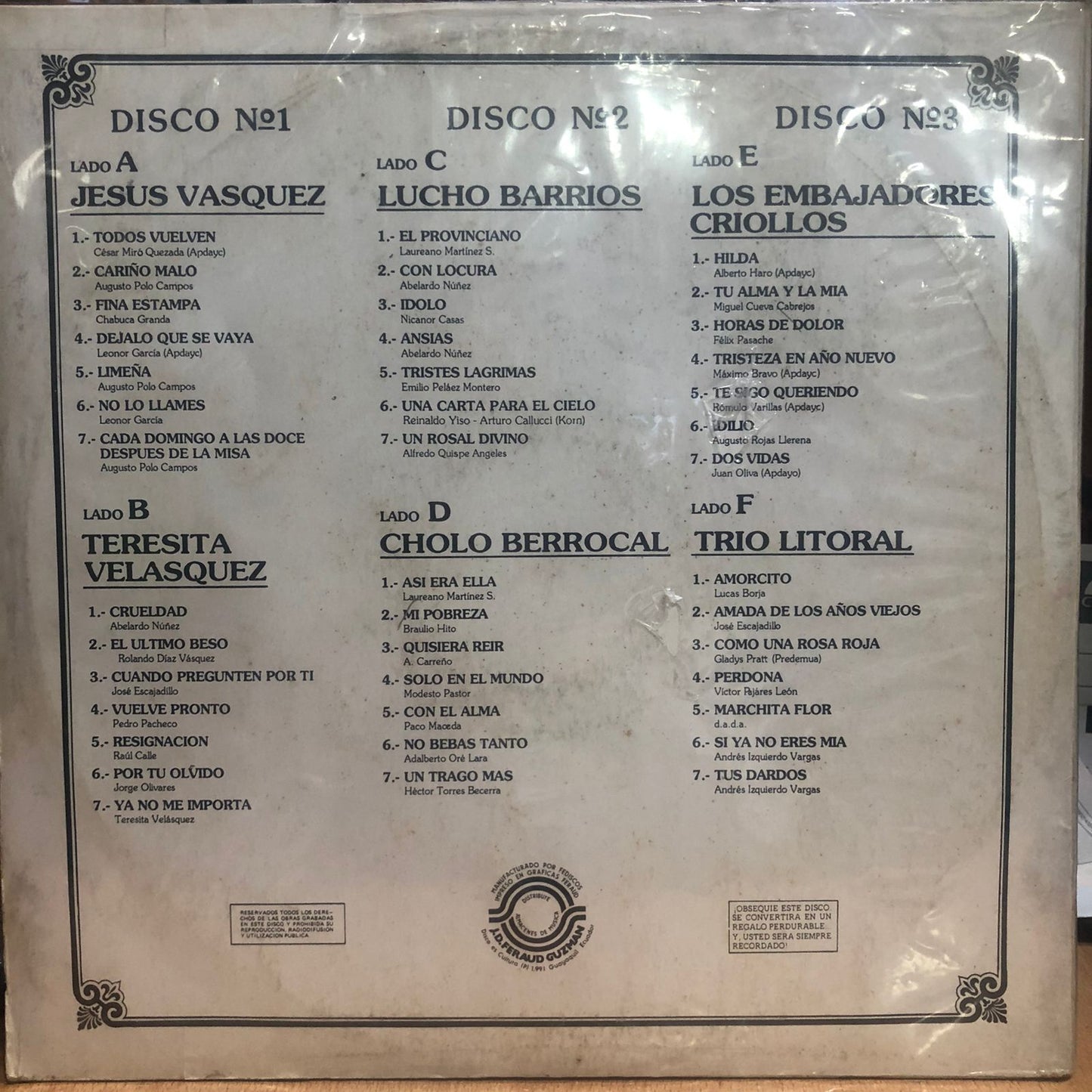 VALSECITOS DEL RECUERDO LP TRIPLE