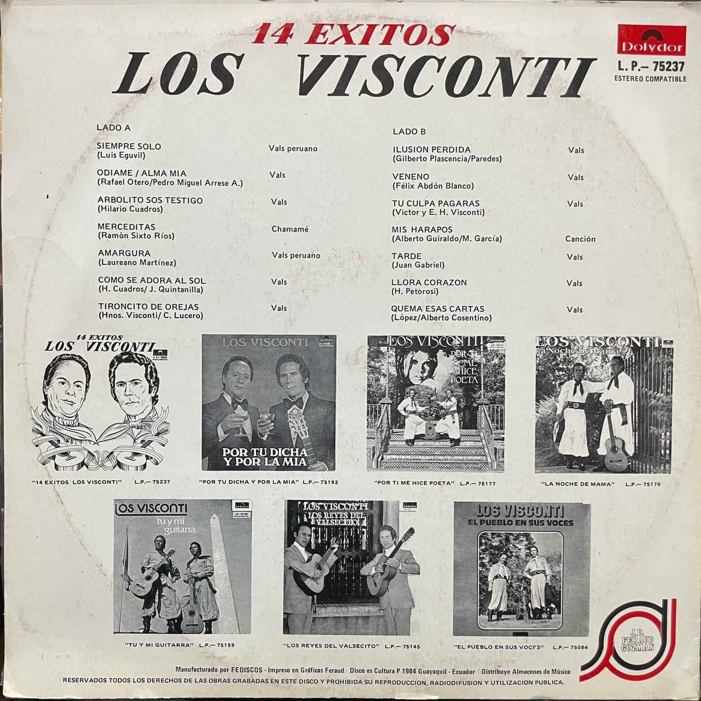 LOS VISCONTI - 14 EXITOS LP