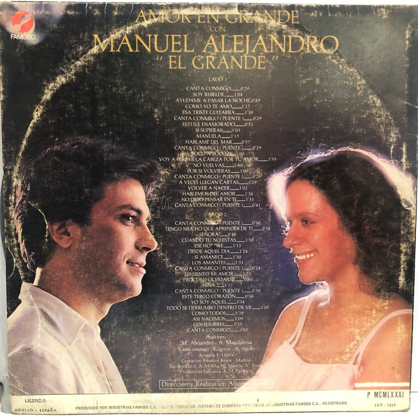 MANUEL ALEJANDRO "EL GRANDE" - AMOR EN GRANDE LP