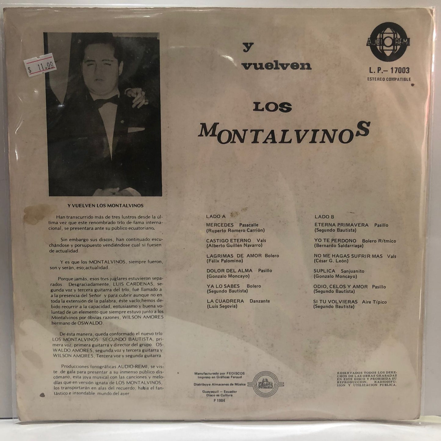 LOS MONTALVINOS - Y VUELVEN LP (DE EPOCA)
