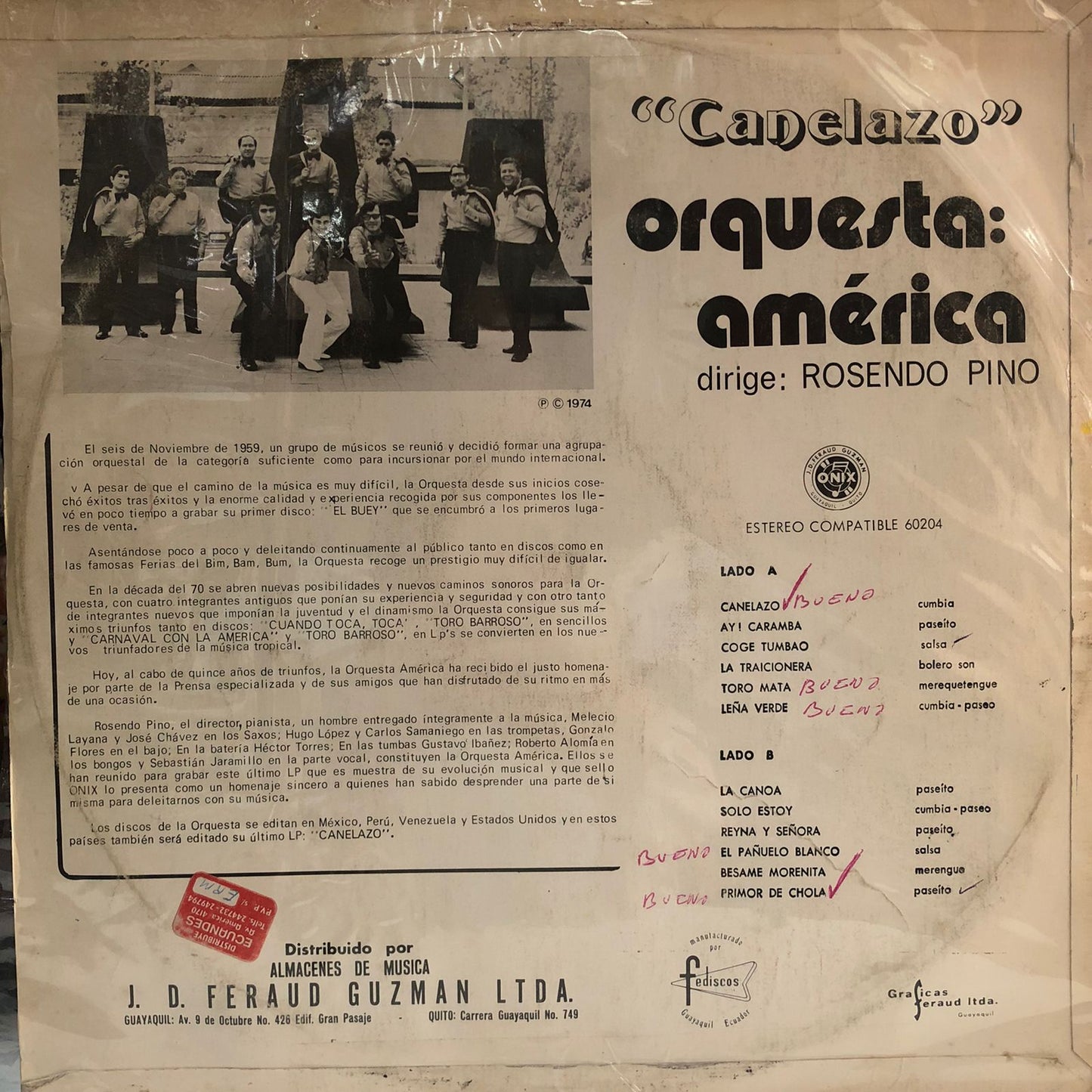 ORQUESTA AMERICA - CANELAZO LP