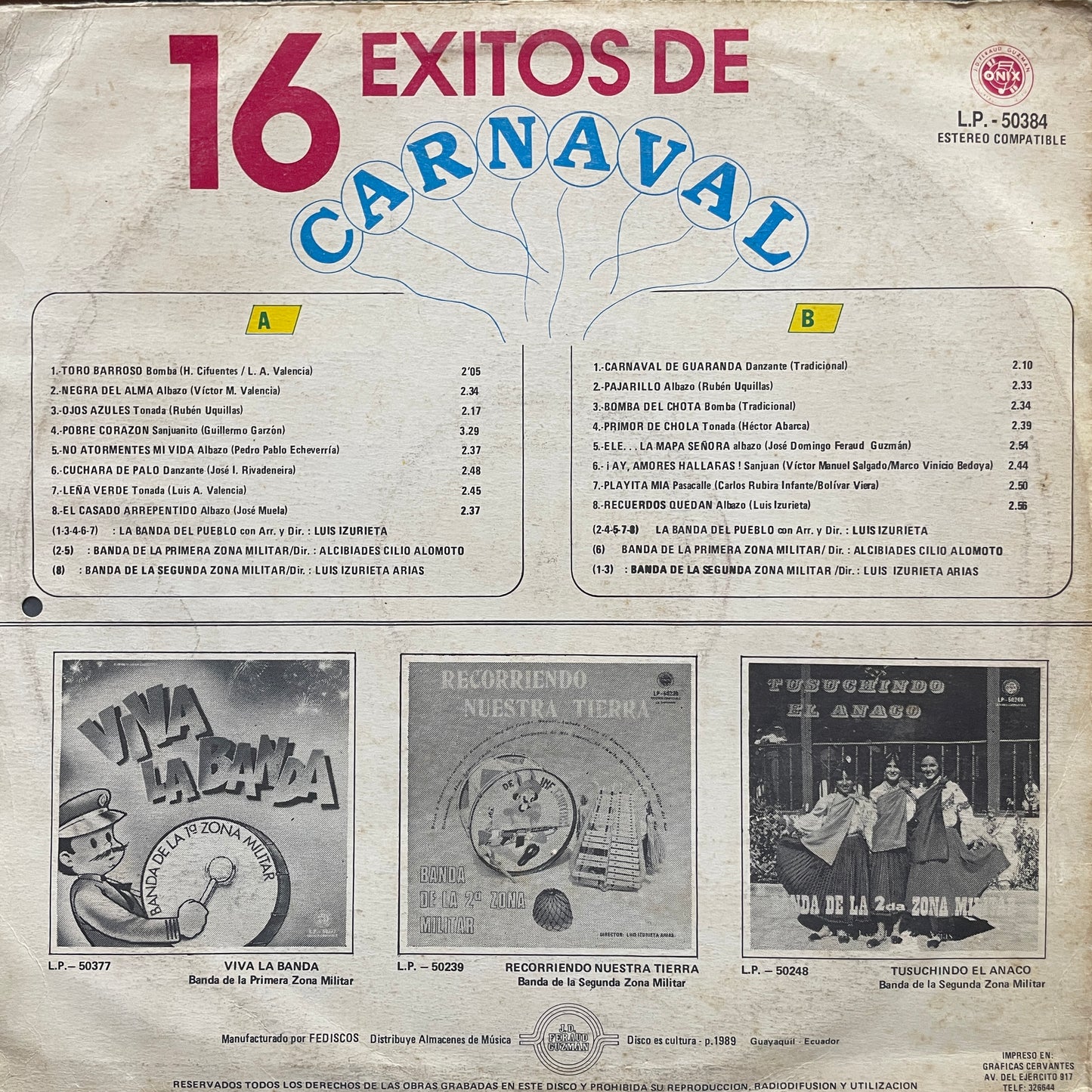 16 EXITOS DE CARNAVAL LP