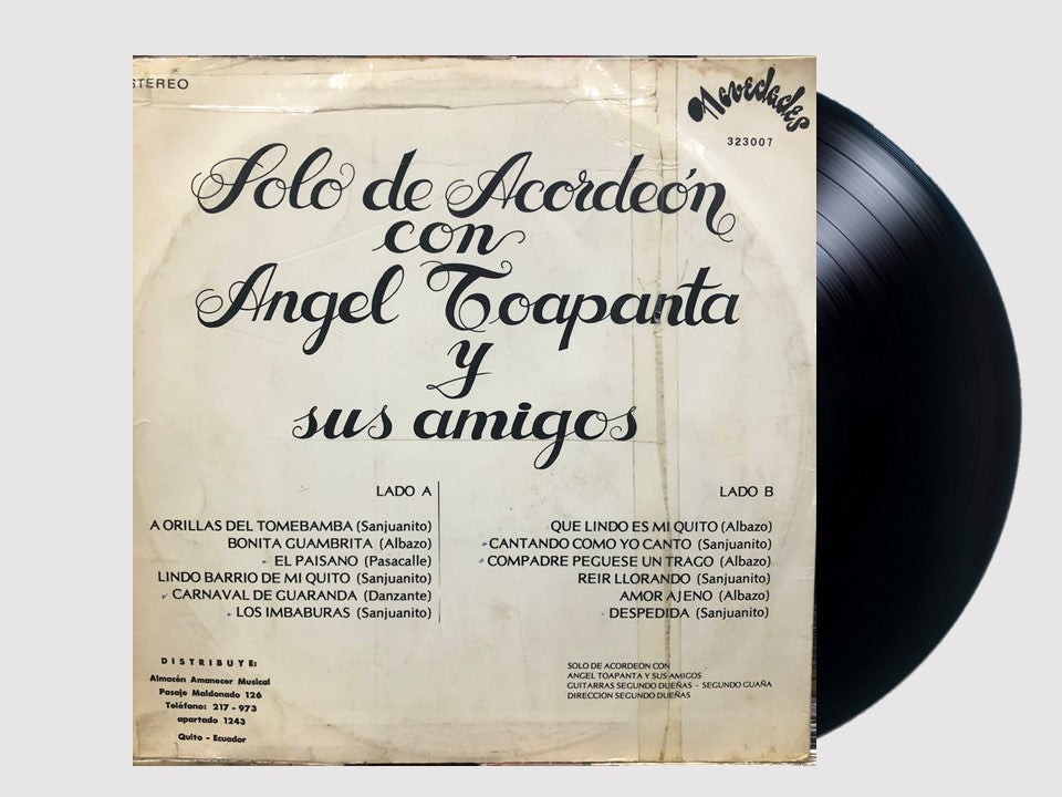 ANGEL TOAPANTA Y SUS AMIGOS - SOLO DE ACORDEON LP