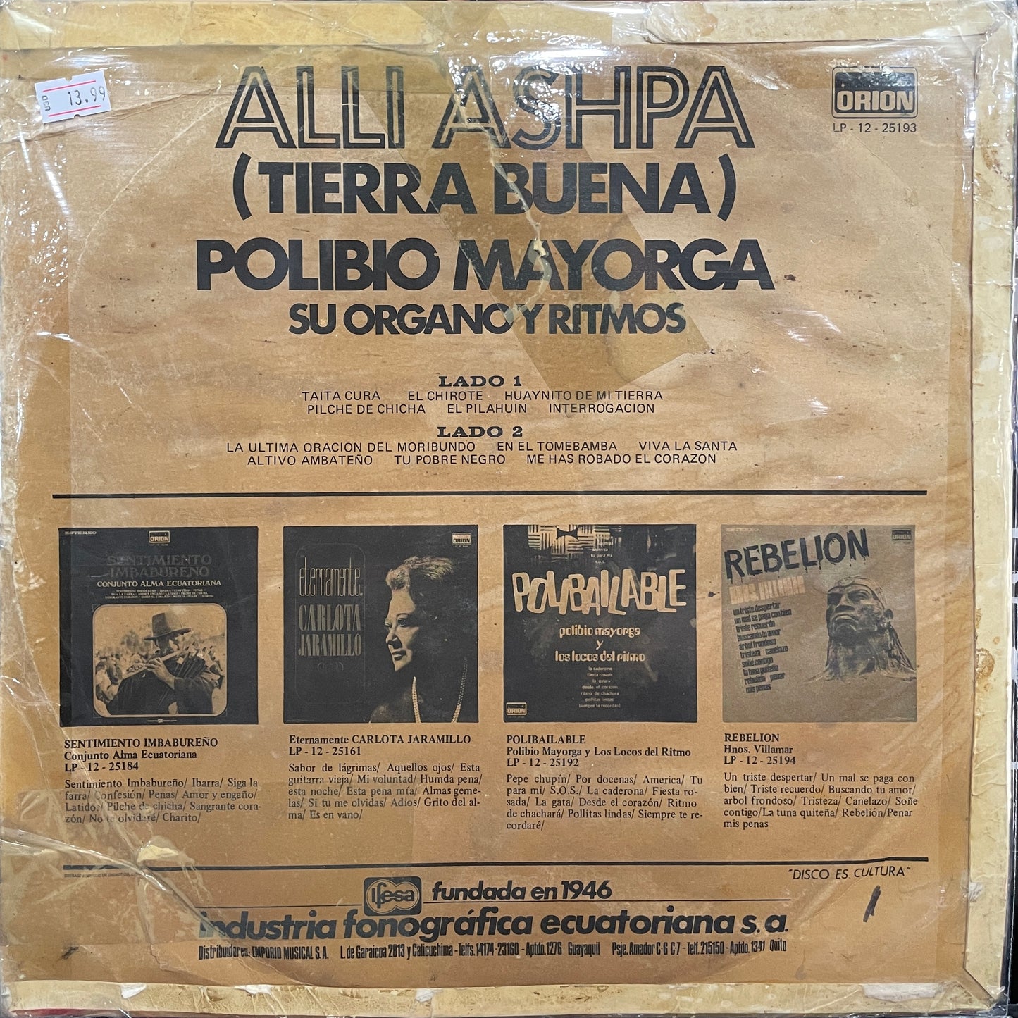 POLIBIO MAYORGA - ALLI ASHPA (TIERRA BUENA) LP