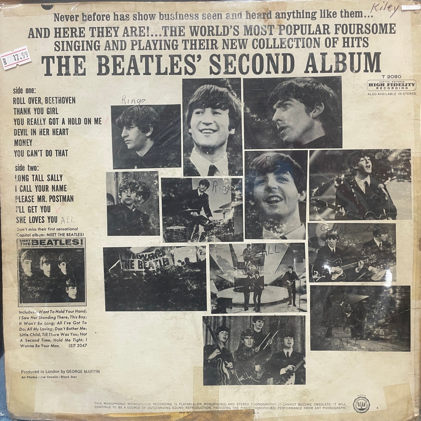 THE BEATLES - SECOND ALBUM LP