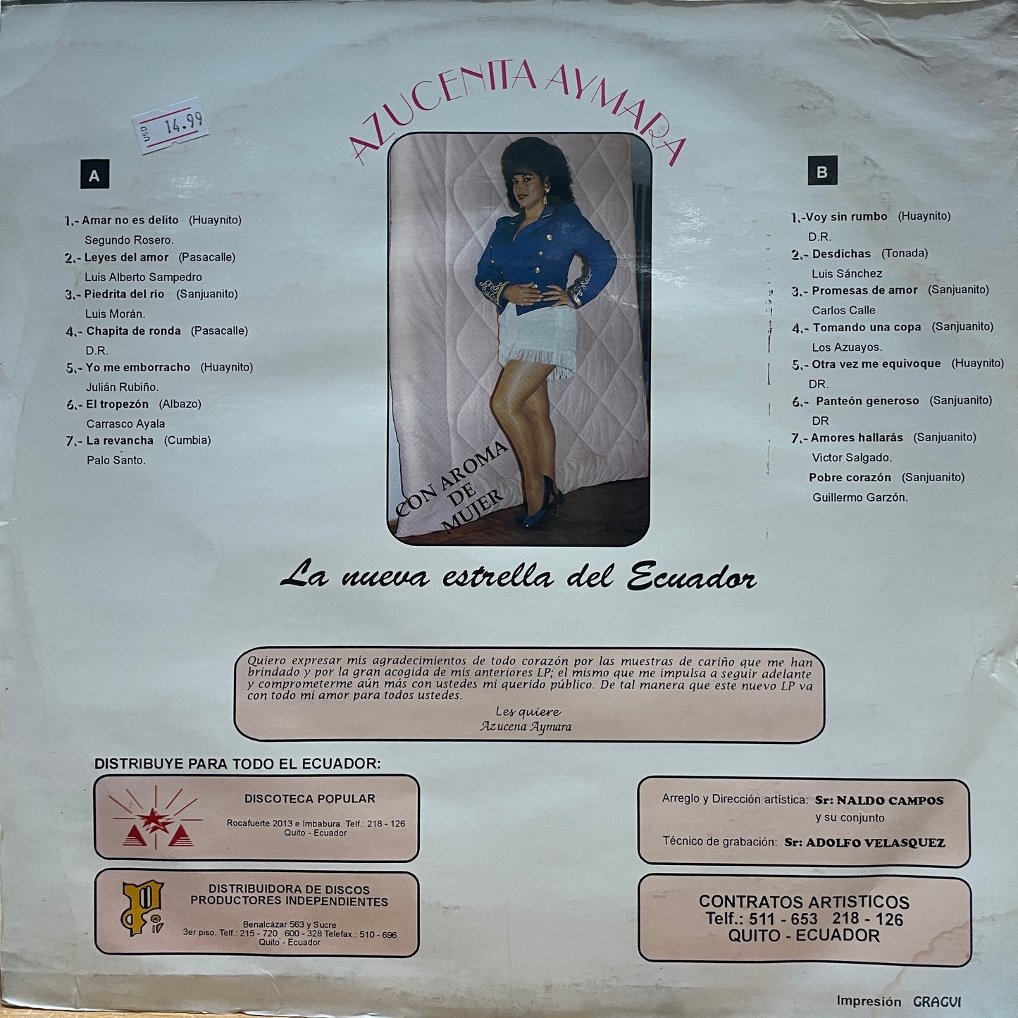 AZUCENA AYMARA - LA NUEVA ESTRELLA DEL ECUADOR LP