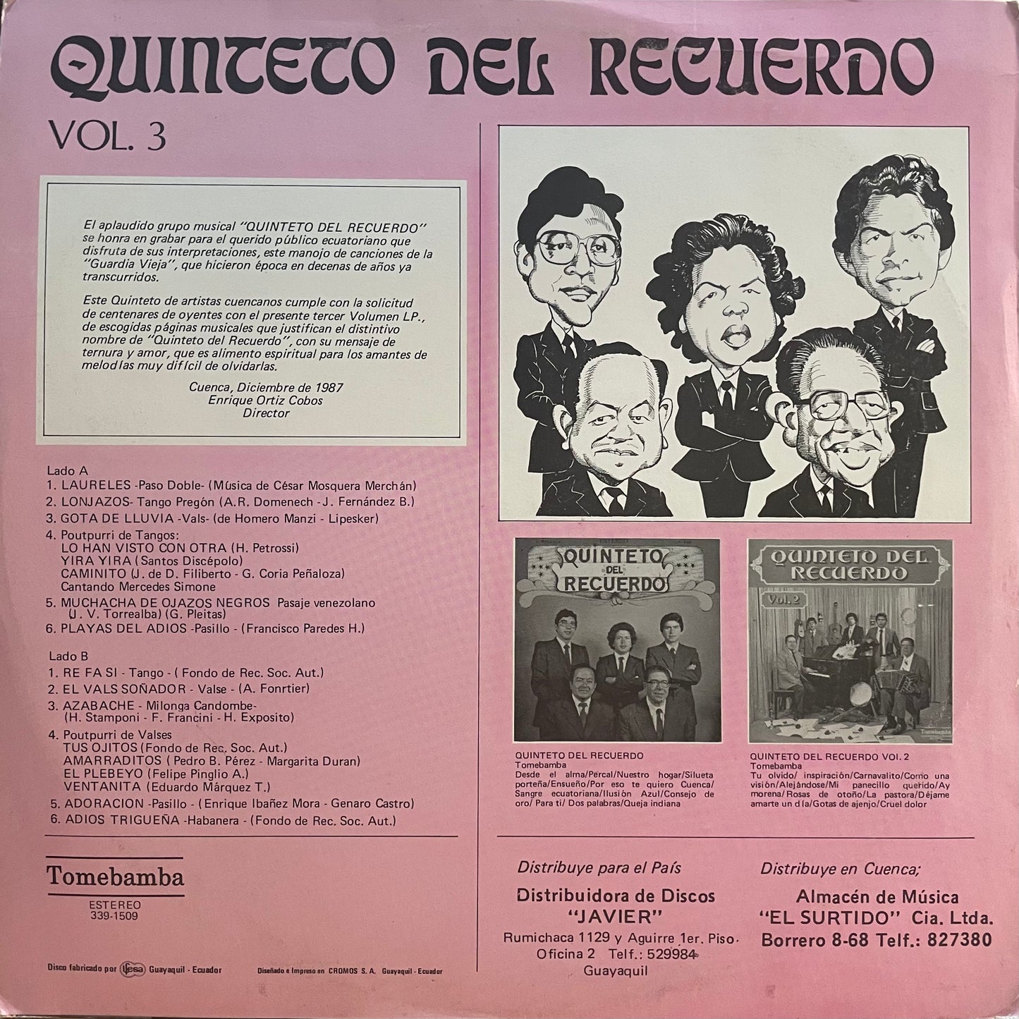 QUINTETO DEL RECUERDO VOL.3 LP (DE EPOCA)