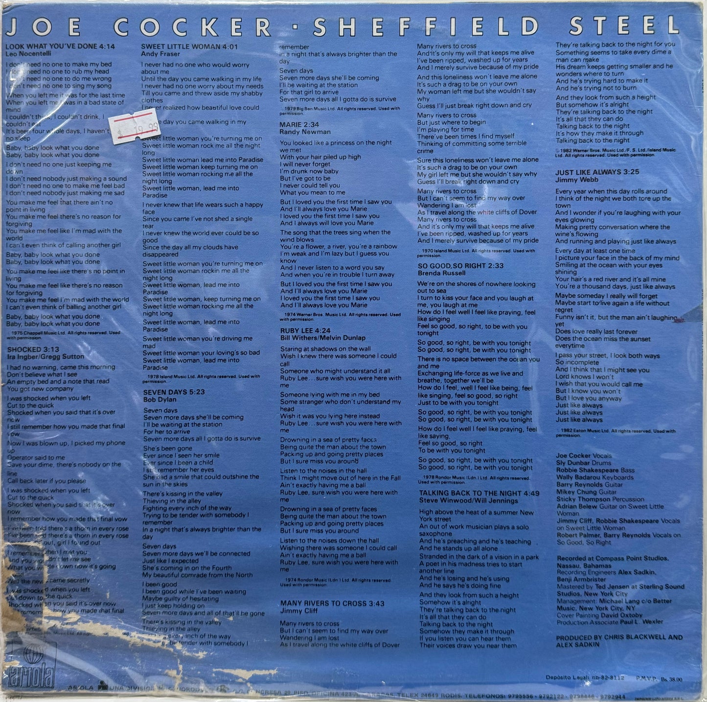 JOE COCKER - SHEFFIELD STEEL LP