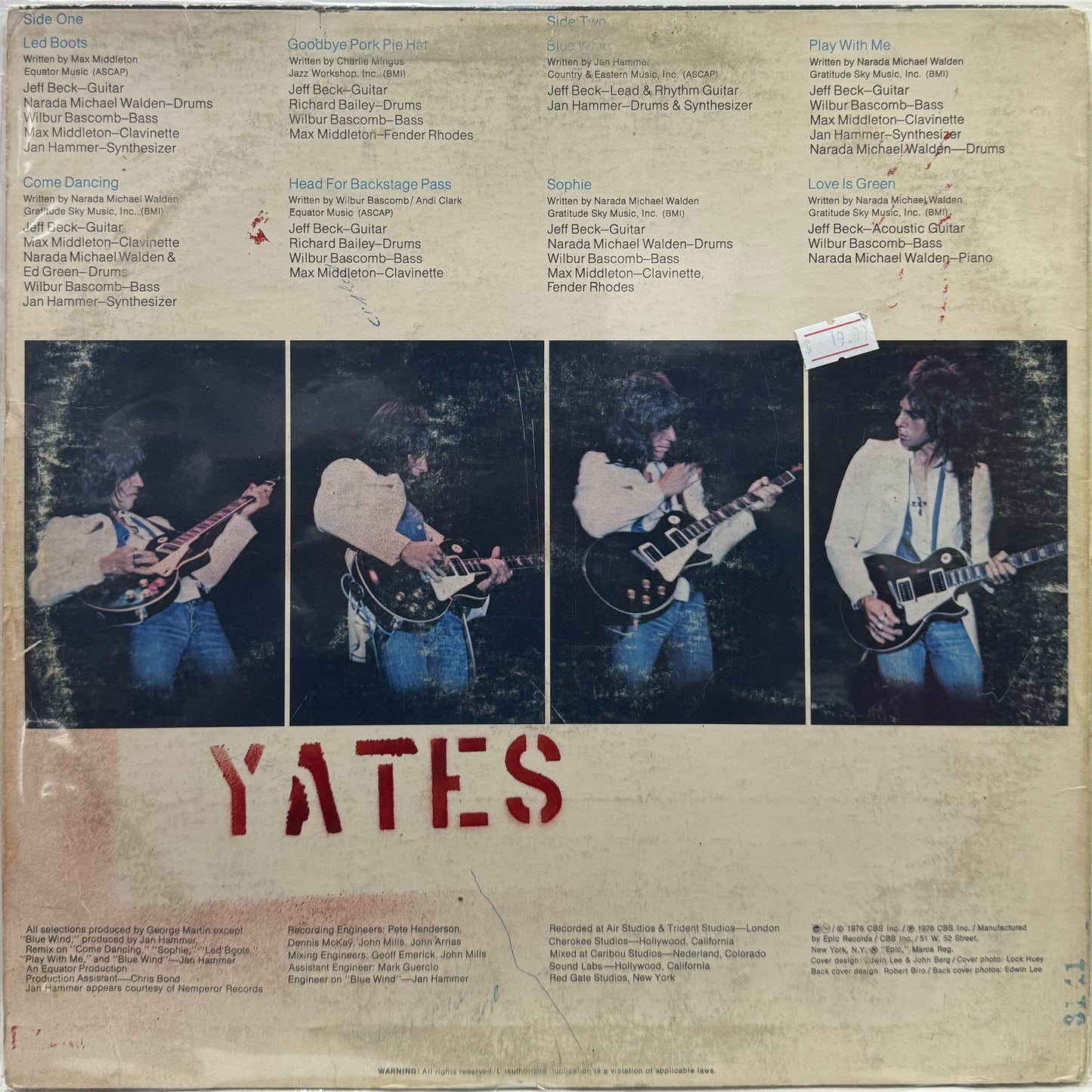 JEFF BECK - WIRED LP