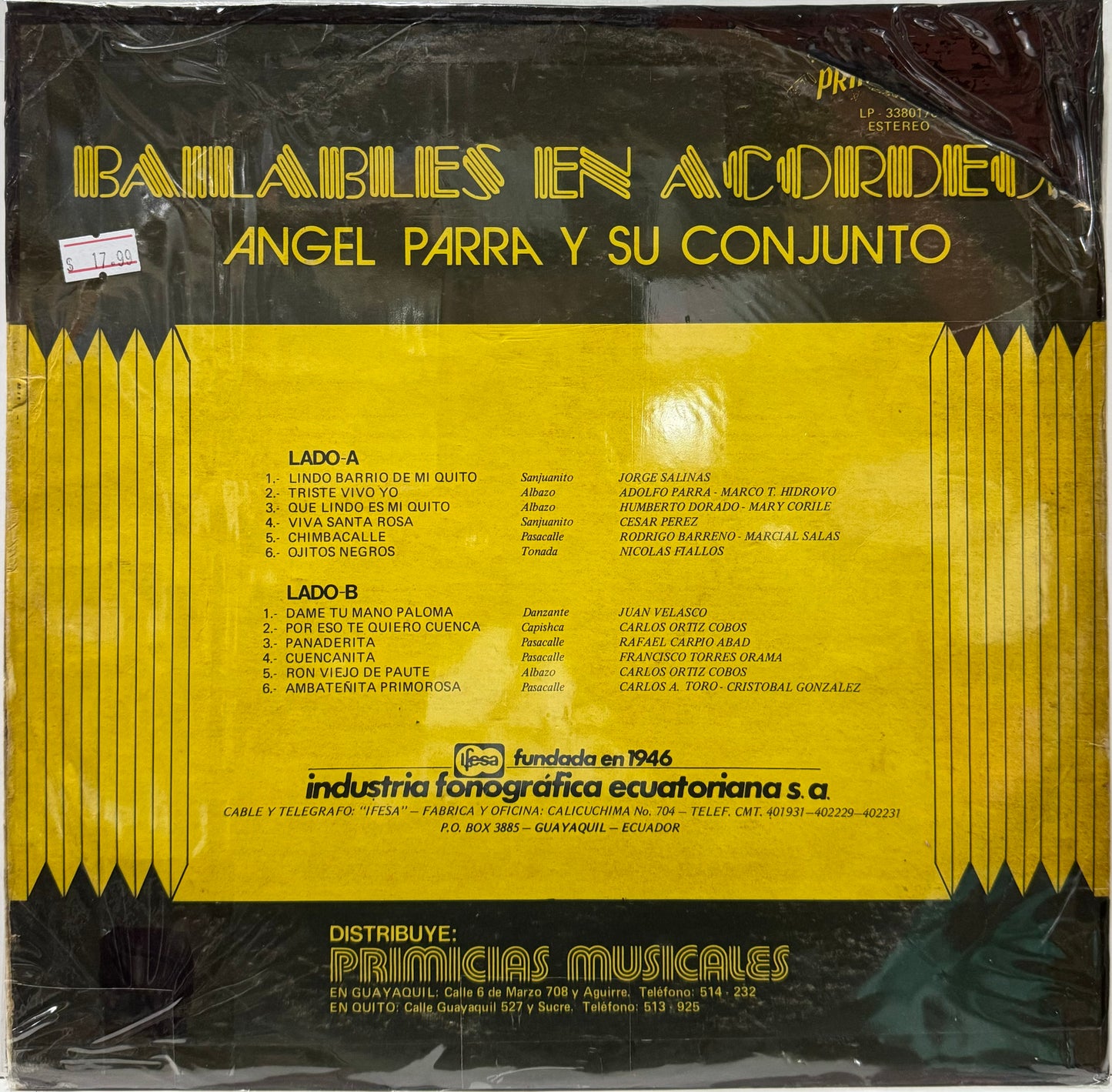 ANGEL PARRA - BAILABLES EN ACORDEON LP
