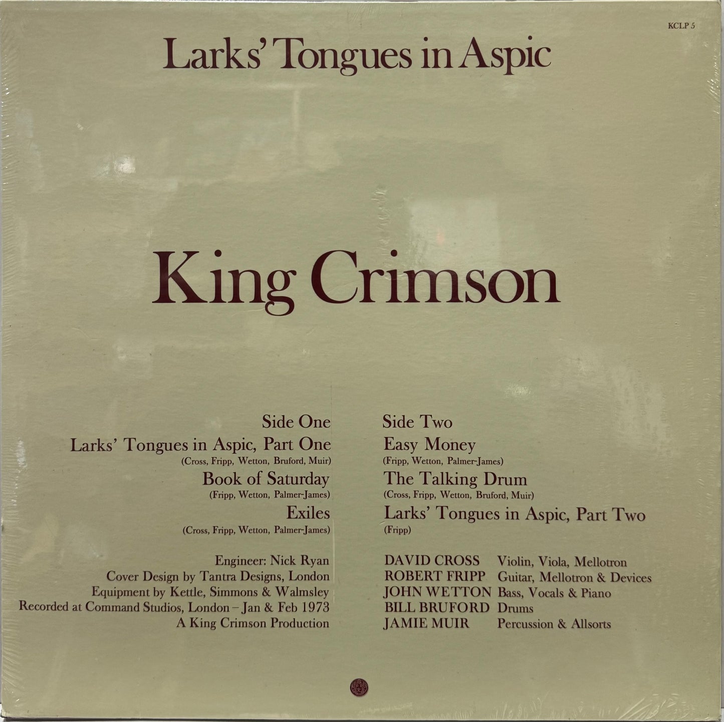 KING CRIMSON - LARKS TONGUES IN ASPC LP