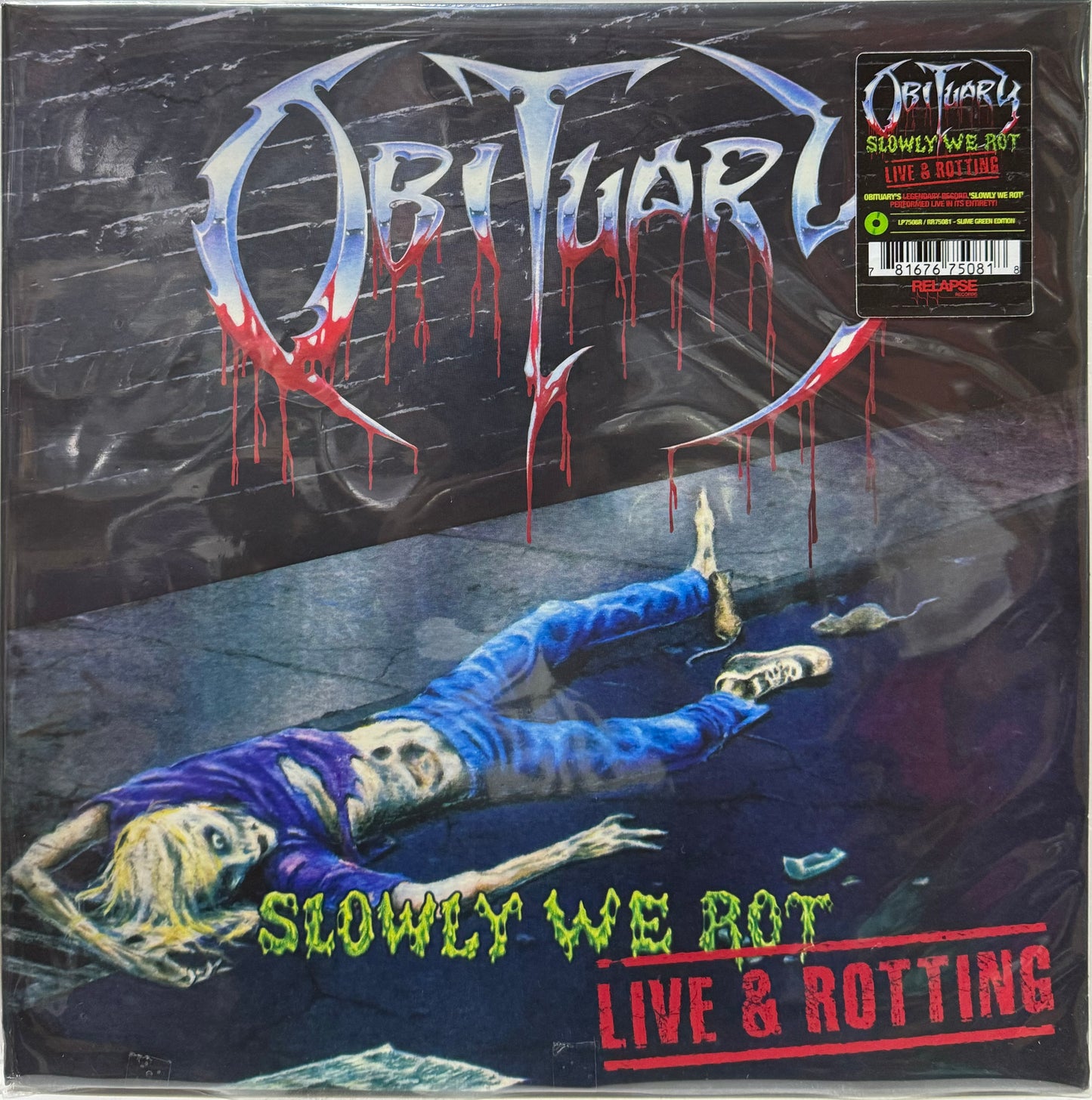 OBITUARY - SLOWLY WE ROT LIVE & ROTTING LP