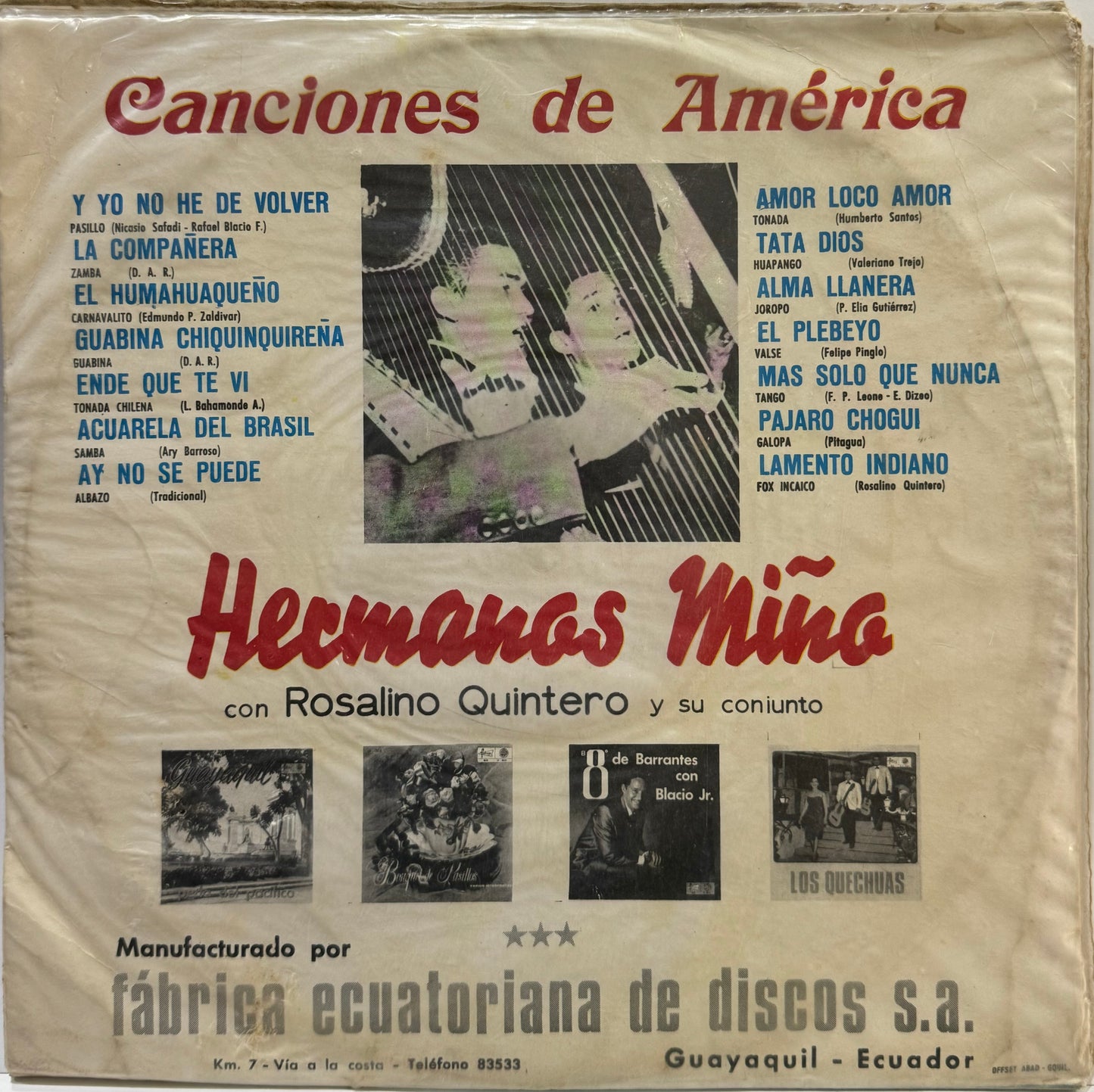HNOS MIÑO NARANJO - CANCIONES DE AMERICA LP