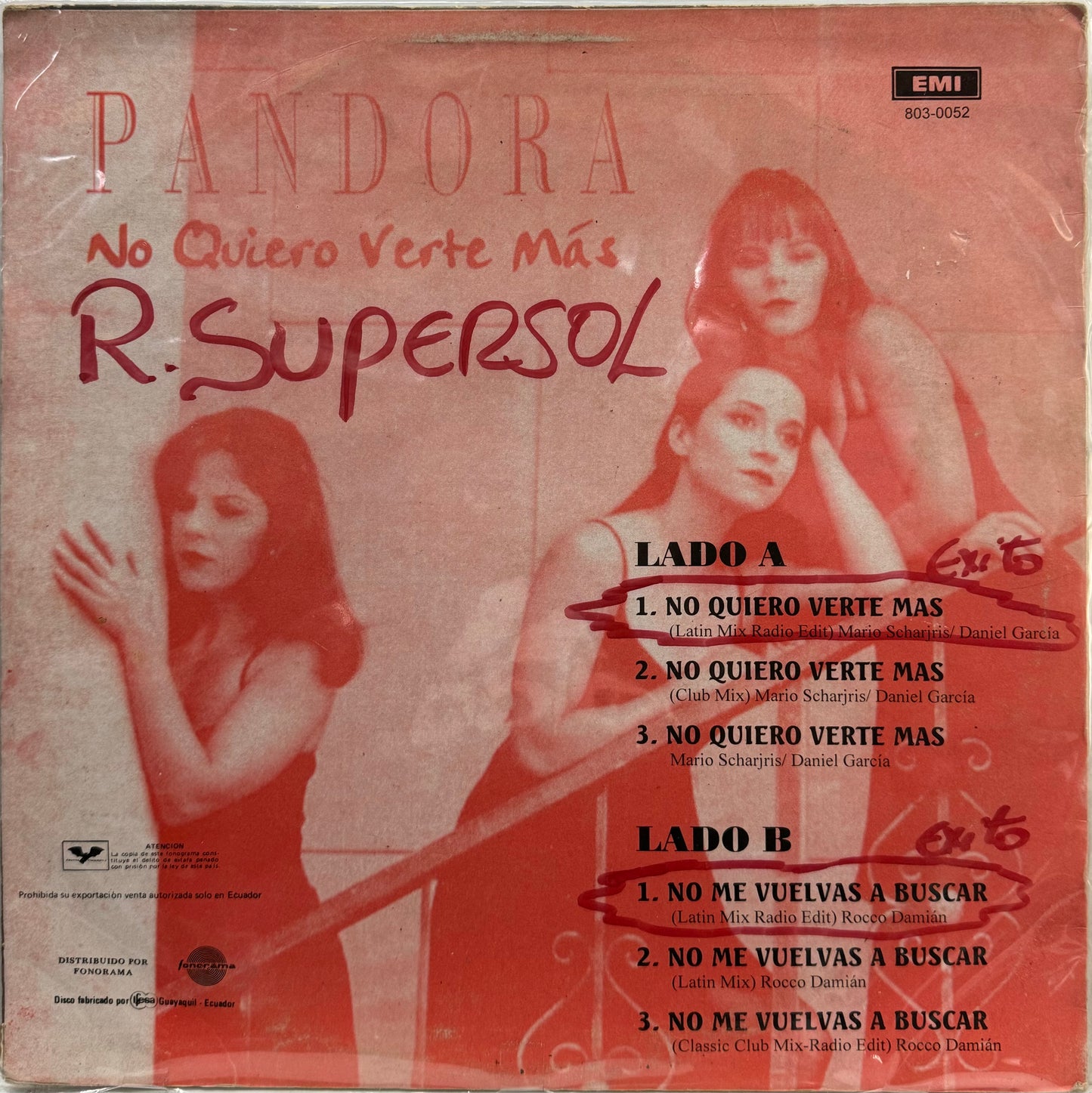 PANDORA - NO QUIERO VERTE MAS LP