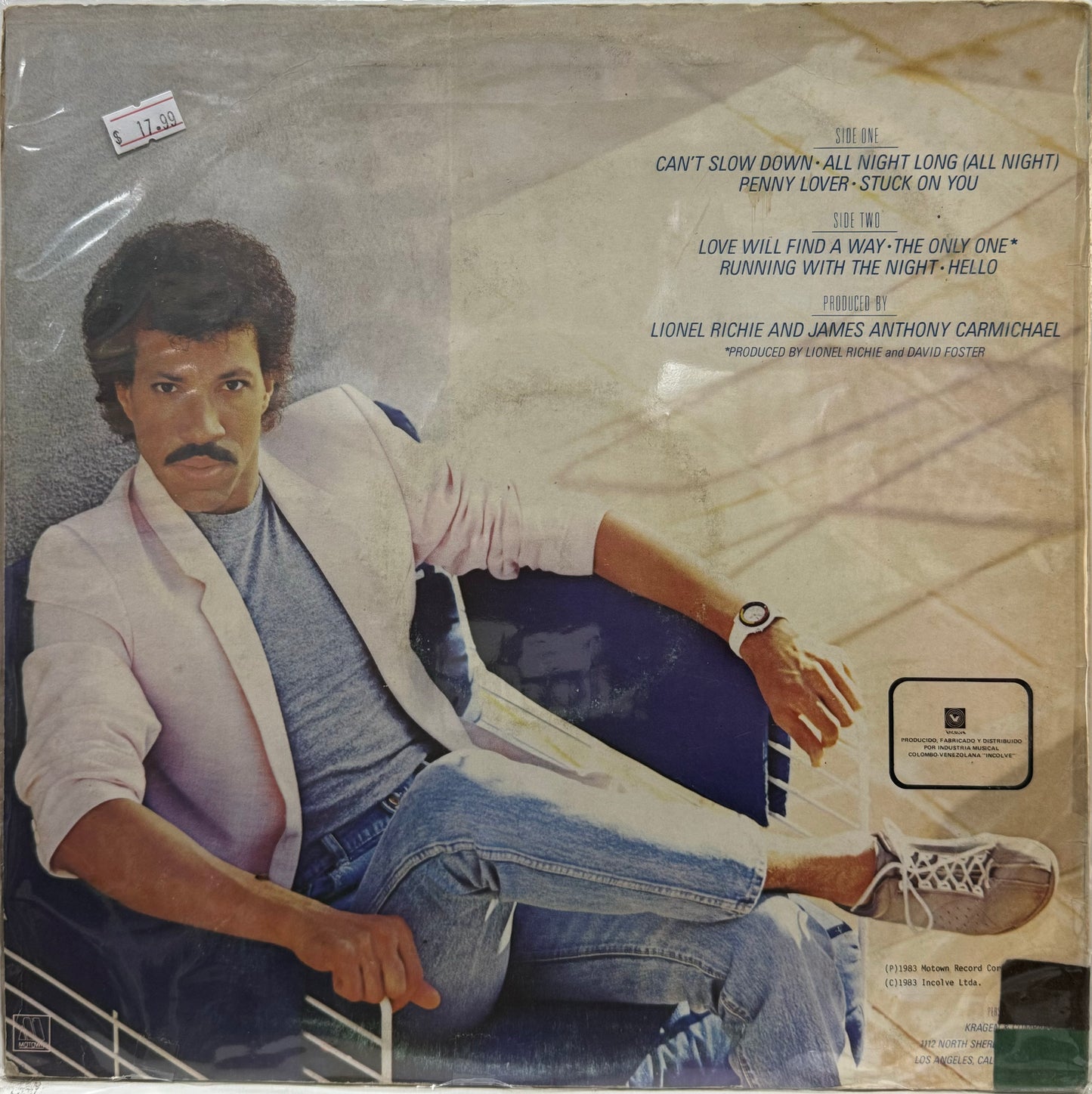 LIONEL RICHIE - CANT SLOW DOWN LP