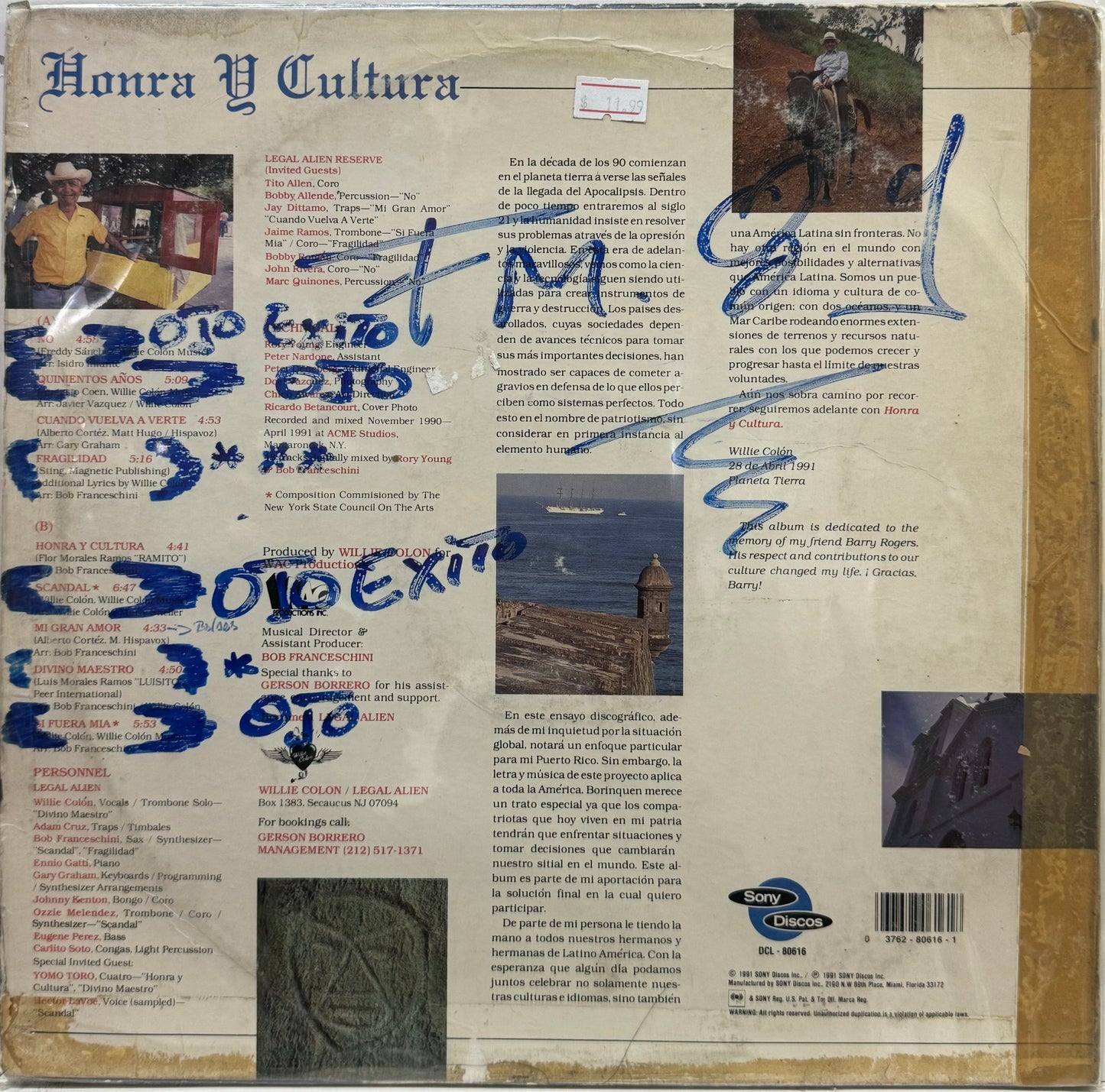 WILLIE COLON - HONRA Y CULTURA LP