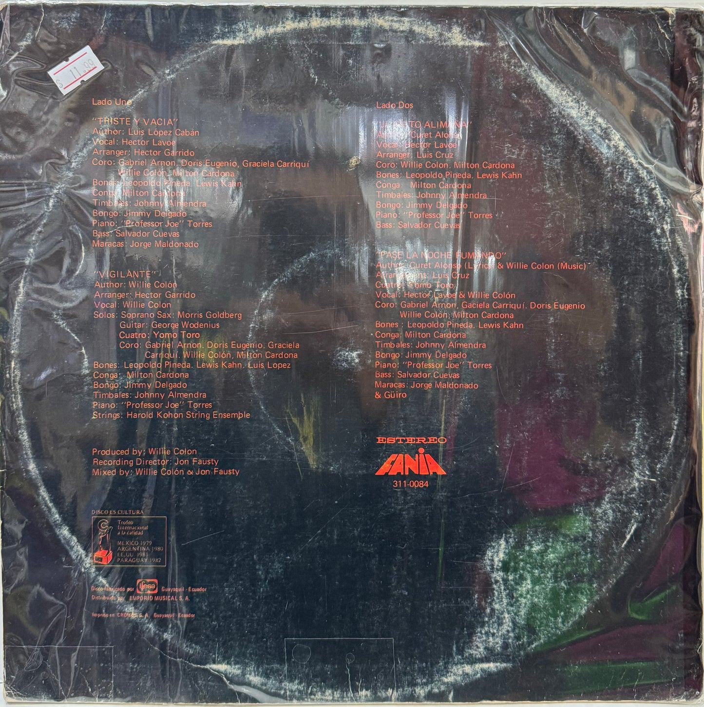 WILLIE COLON Y HECTOR LAVOE - VIGILANTE LP (DE EPOCA)