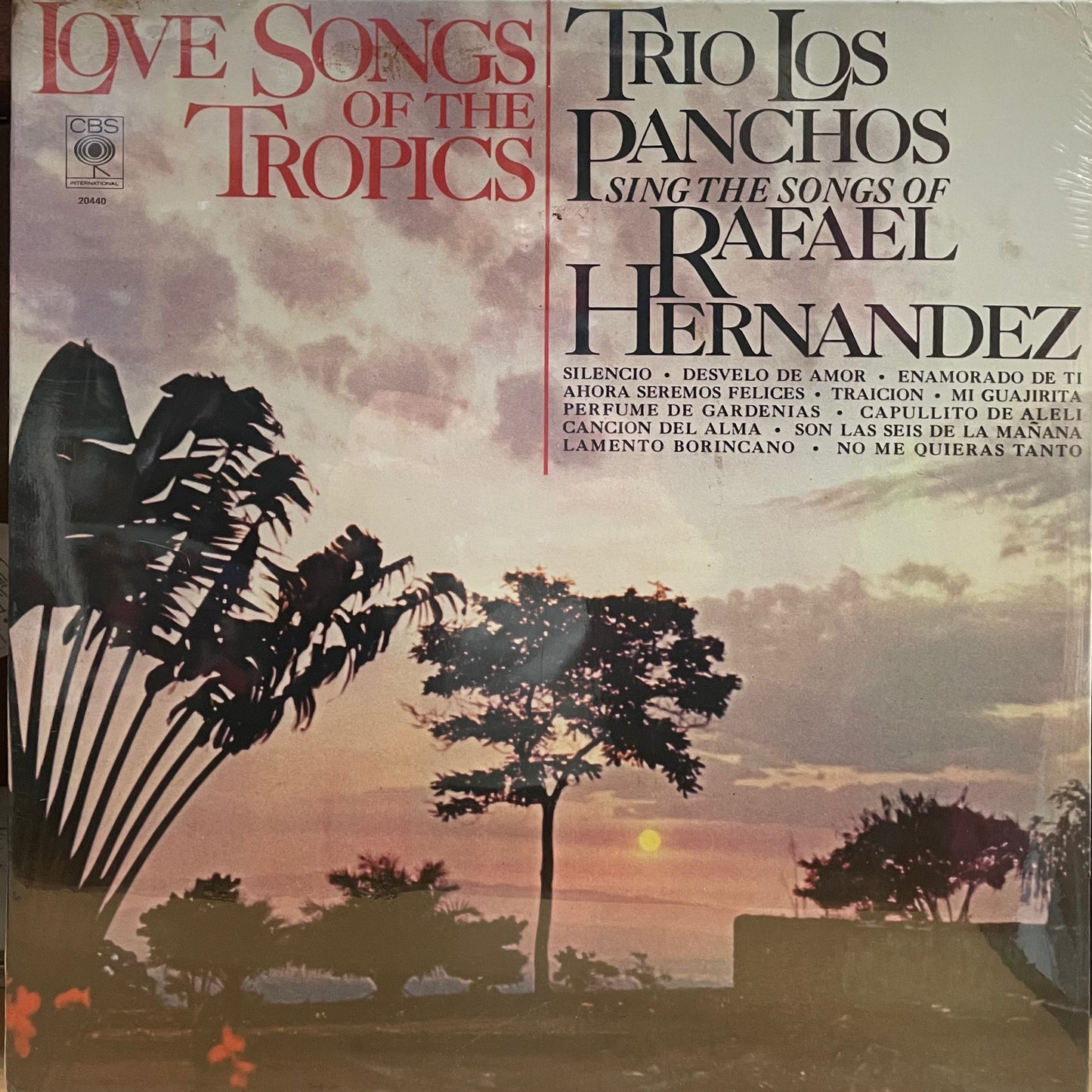TRIO LOS PANCHOS - SING THE SONGS OF RAFAEL HERNANDEZ (LOVE SONGS OF THE TROPICS) LP
