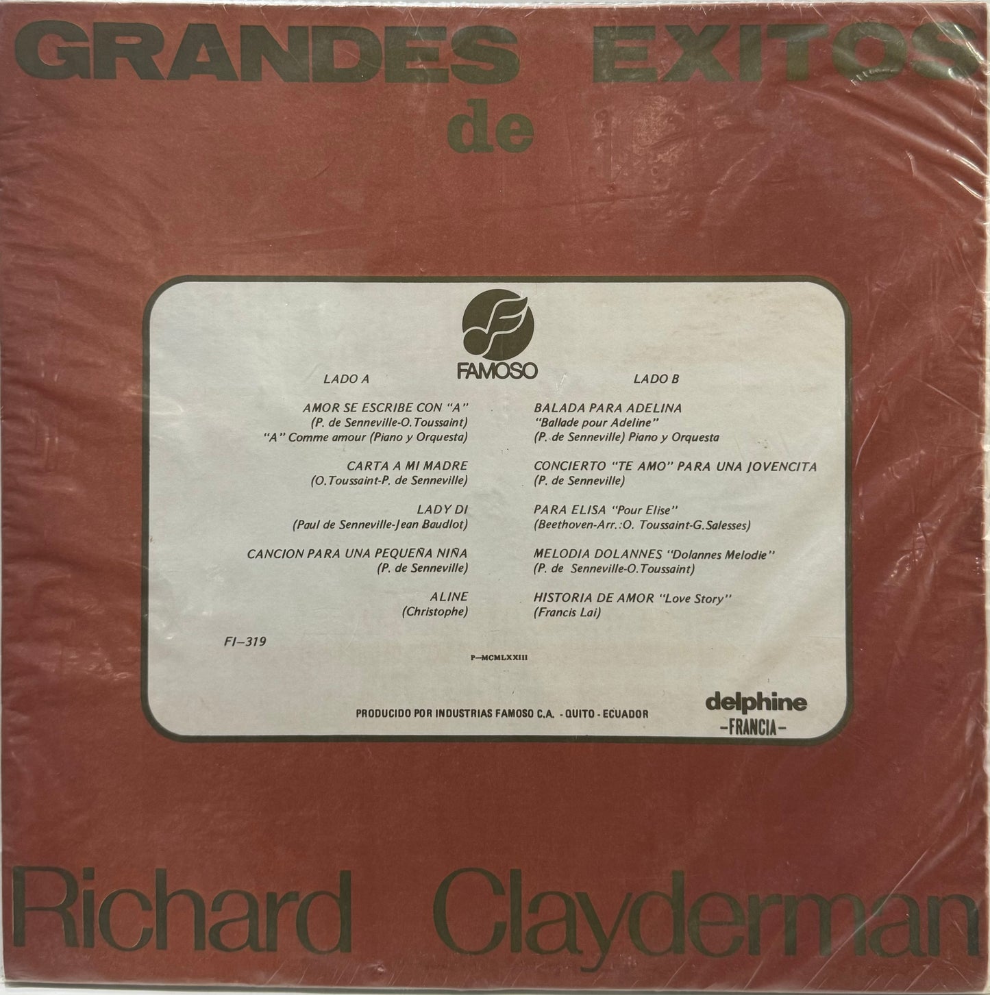 RICHARD CLAYDERMAN - GRANDES EXITOS LP