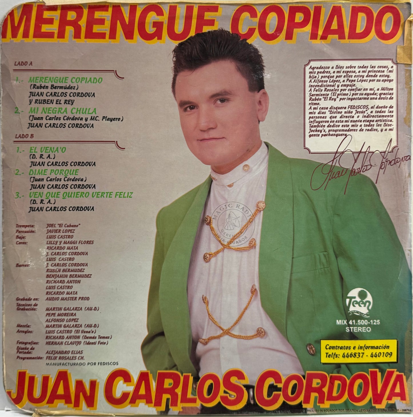 JUAN CARLOS CORDOVA - EL VENAO LP (MAXI SINGLE)