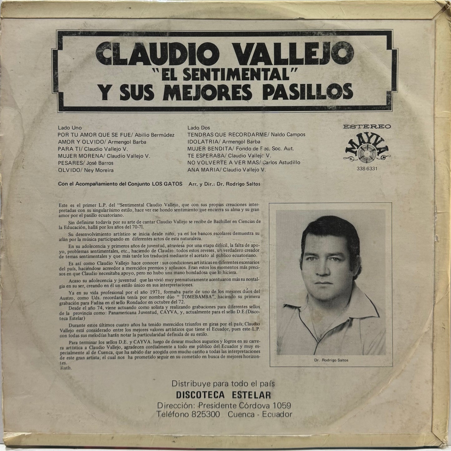 CLAUDIO VALLEJO - Y SUS MEJORES PASILLOS LP