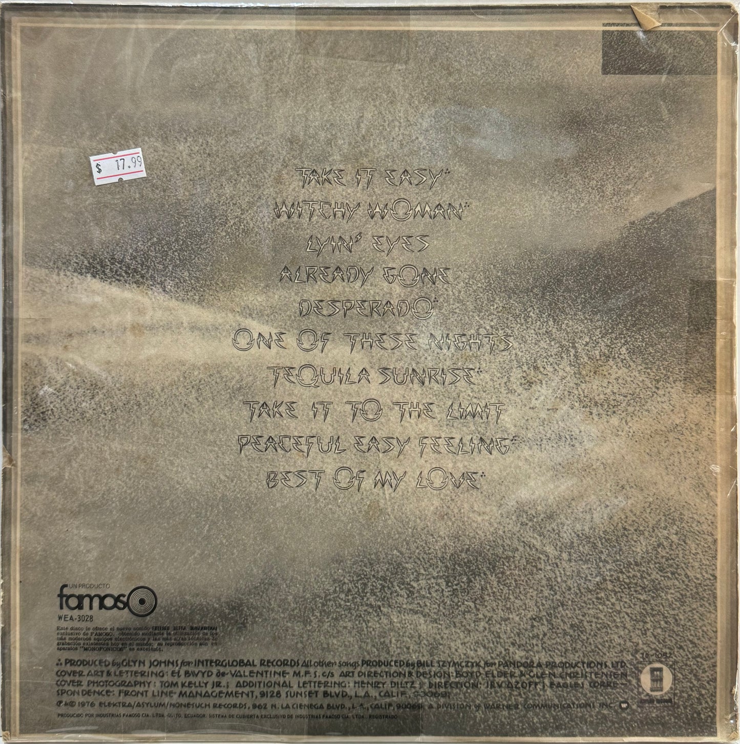 EAGLES - THEIR GREATEST HITS LP