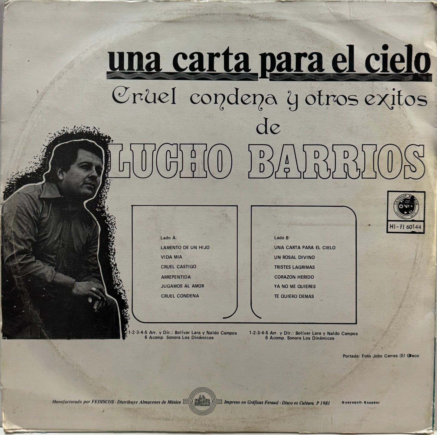 LUCHO BARRIOS - UNA CARTA PARA EL CIELO LP
