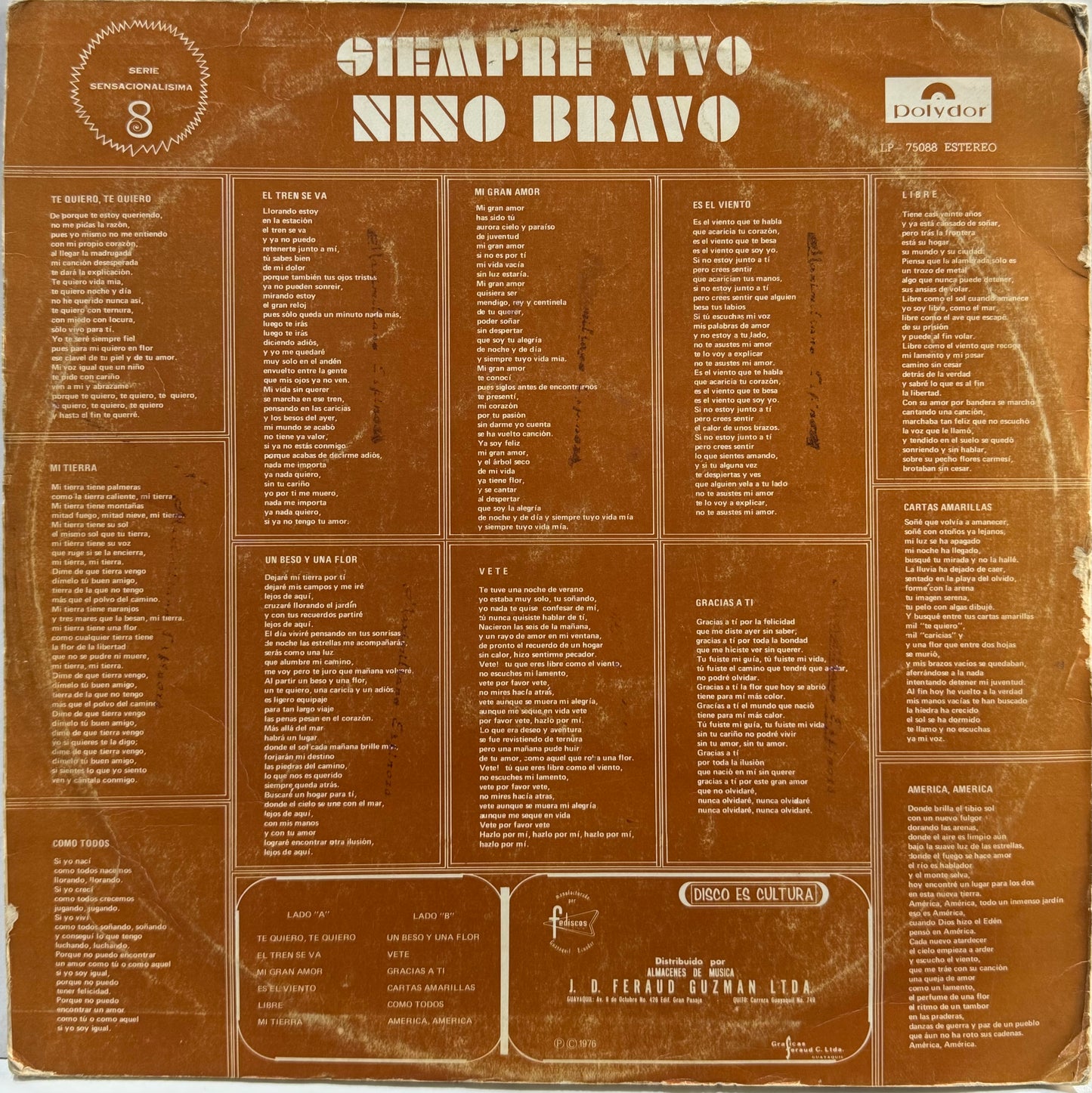 NINO BRAVO - SIEMPRE VIVO LP