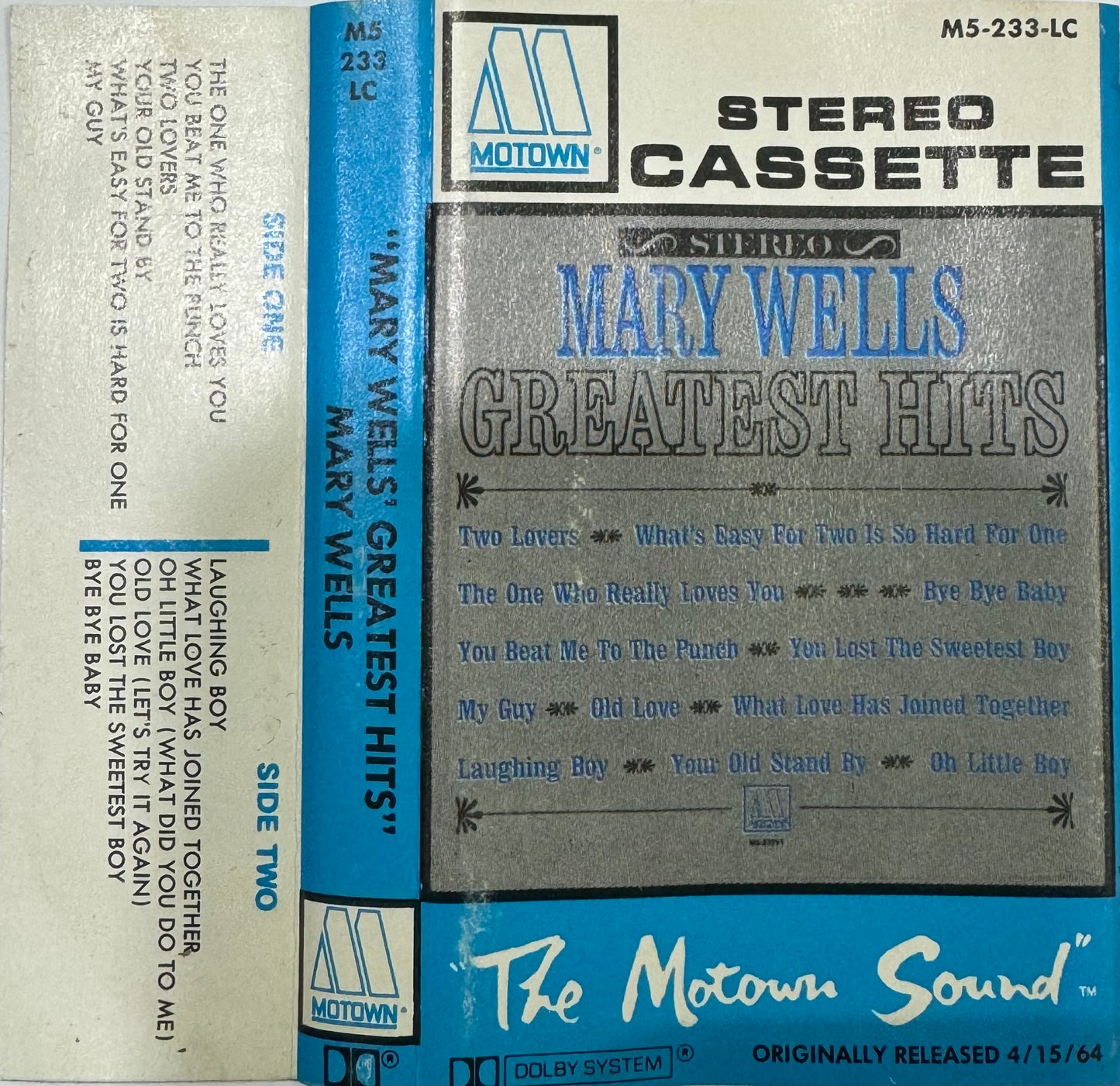 MARY WELLS - GREATEST HITS CASSETTE