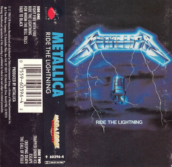 METALLICA - RIDE THE LIGHTNING CASSETTE