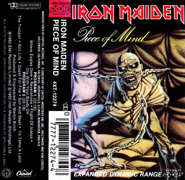 IRON MAIDEN - PIECE OF MIND CASSETTE