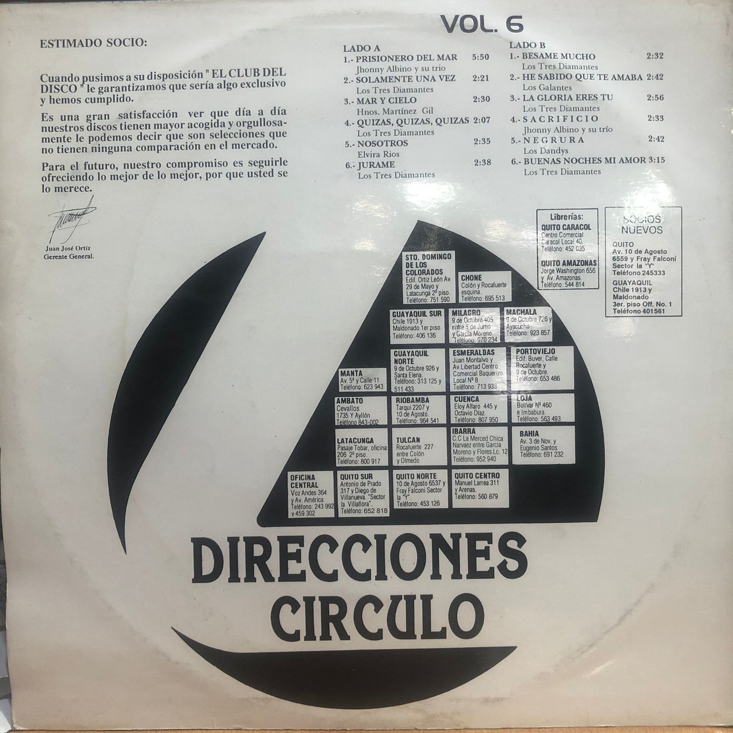 SELECCIONES CIRCULO DE BOLEROS VOL.6 LP